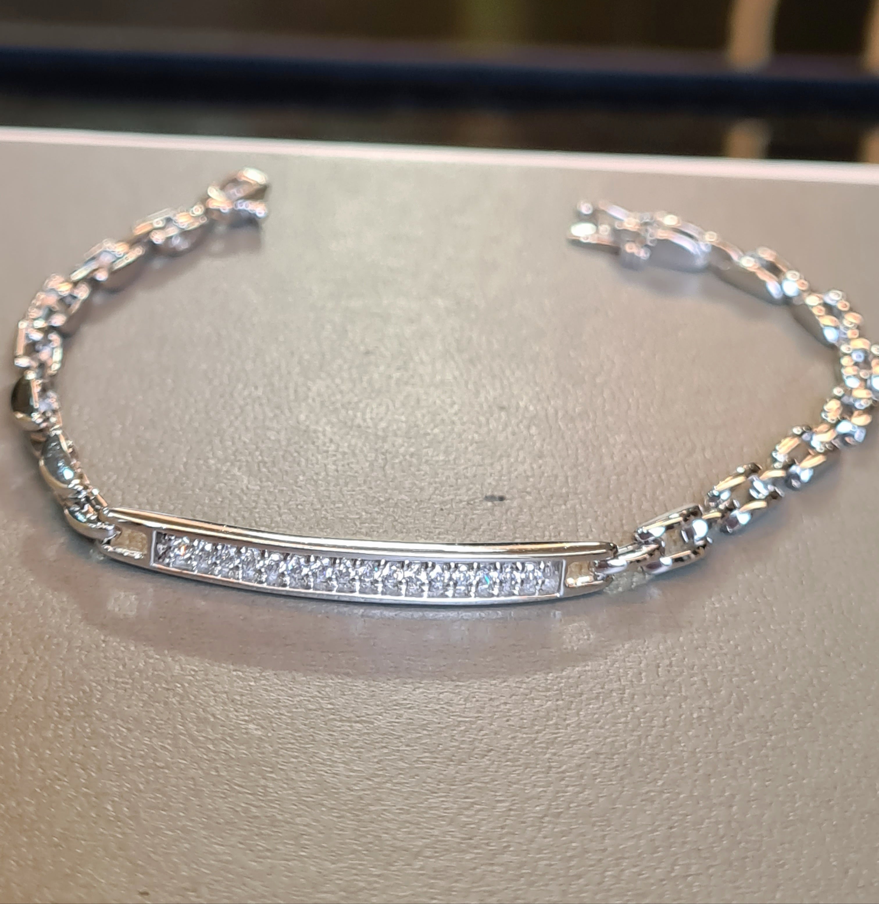 White Gold  ID Bracelet