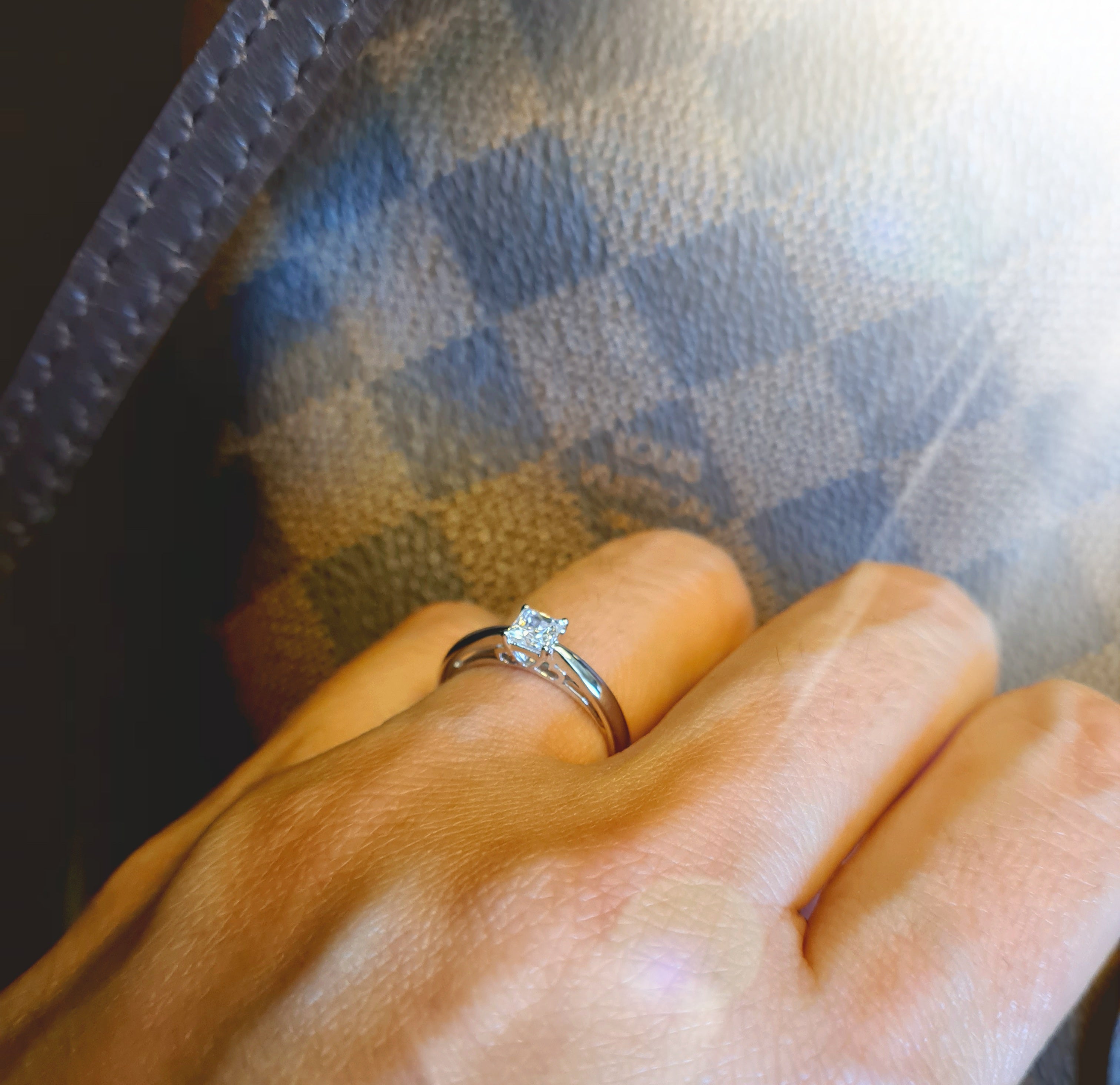 White Gold Princess Cut Engagement Ring