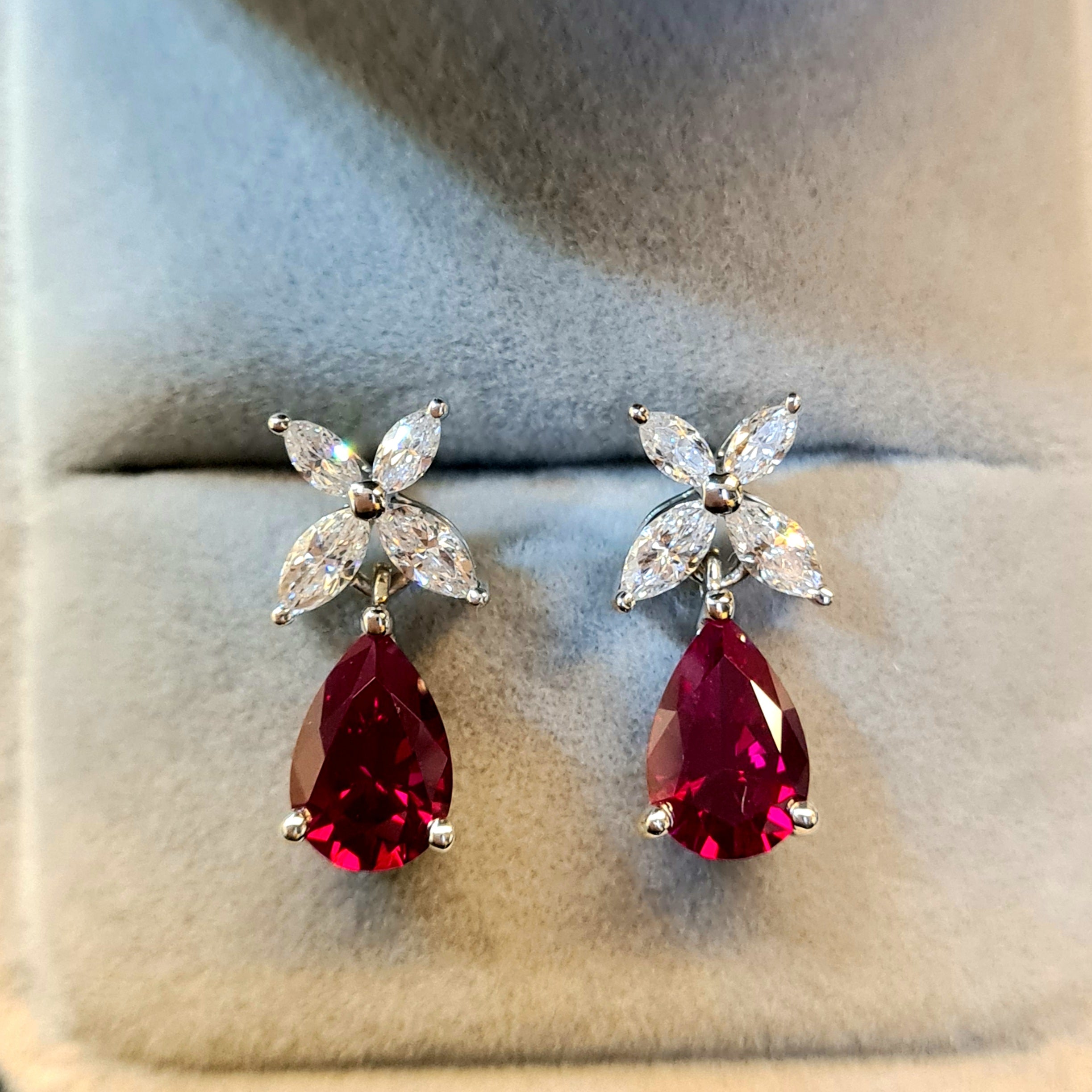 Ruby Dangling Earrings