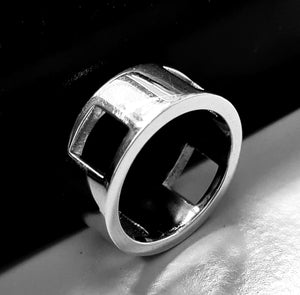 Square Hallow Design Sterling silver Ring
