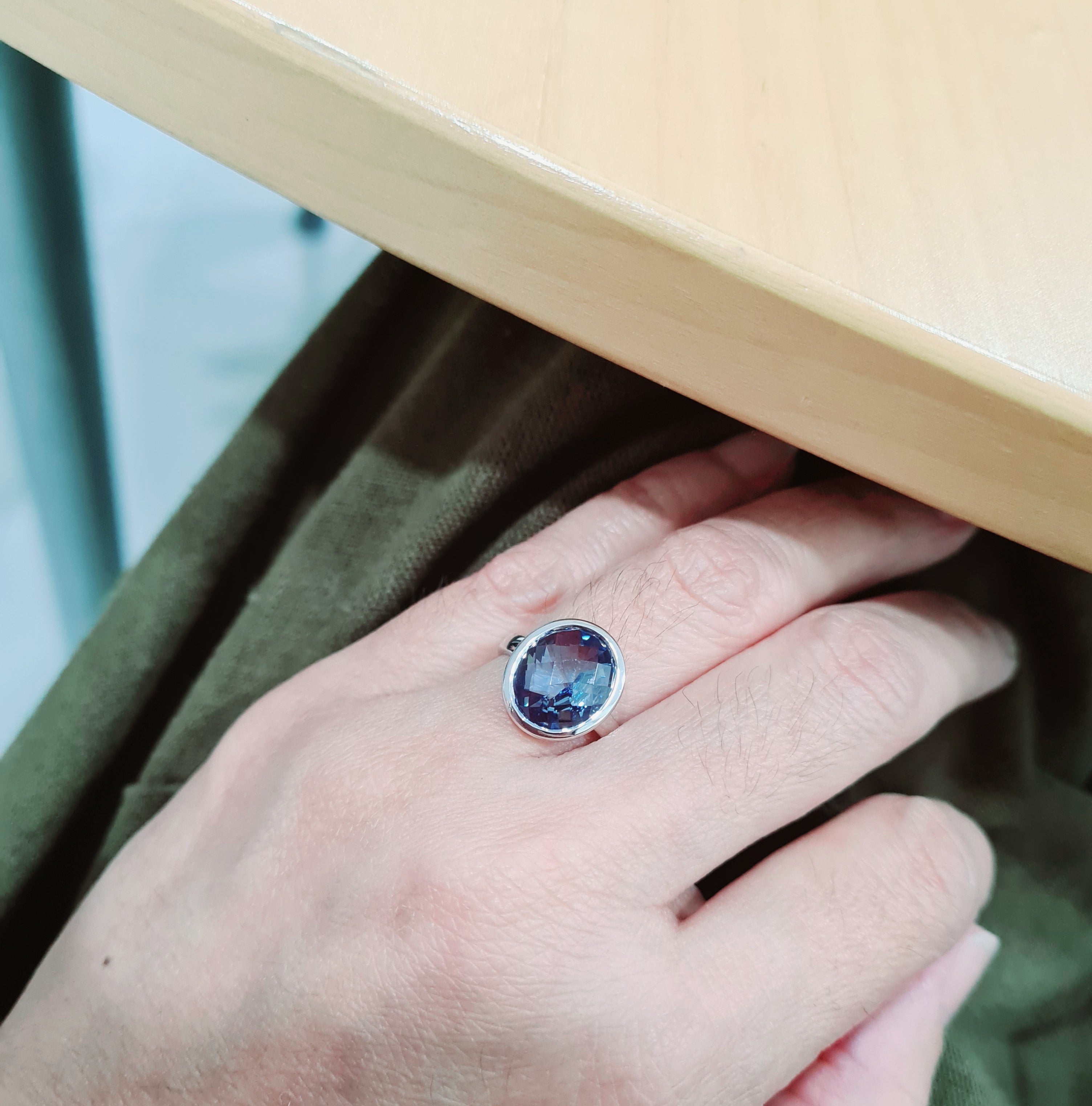 Bezel Aquamarine Ring