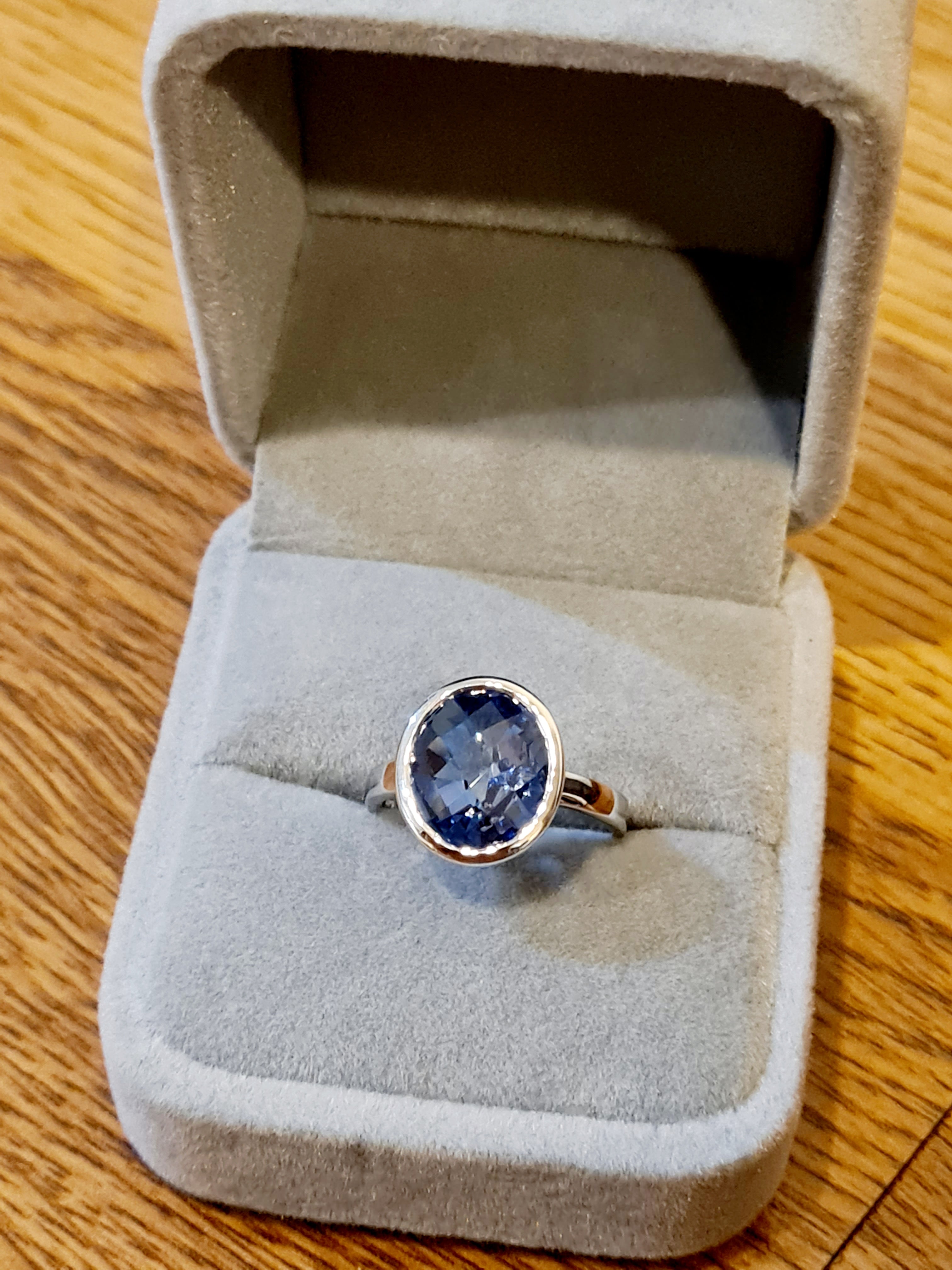 Bezel Aquamarine Ring