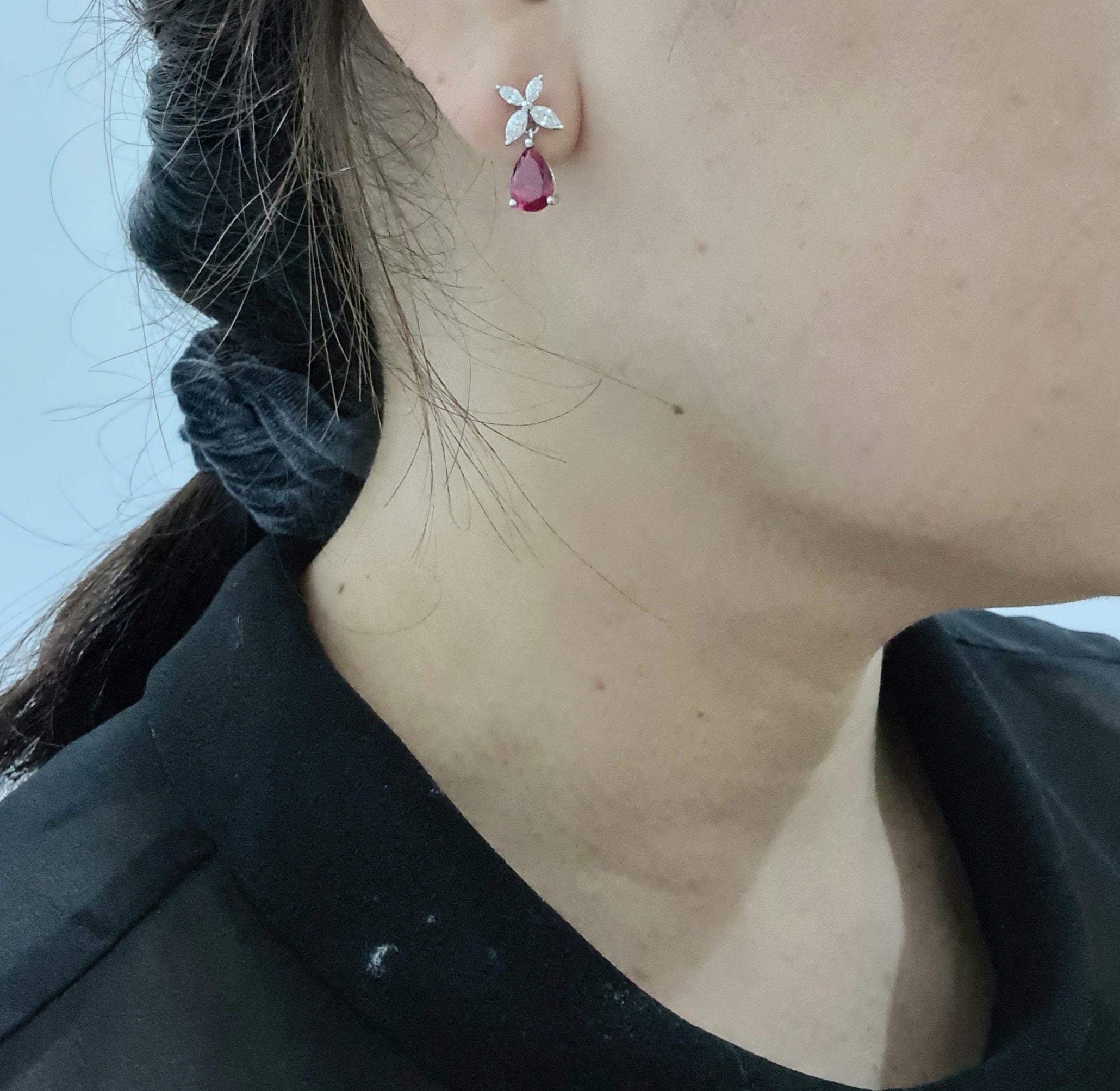 Ruby Dangling Earrings