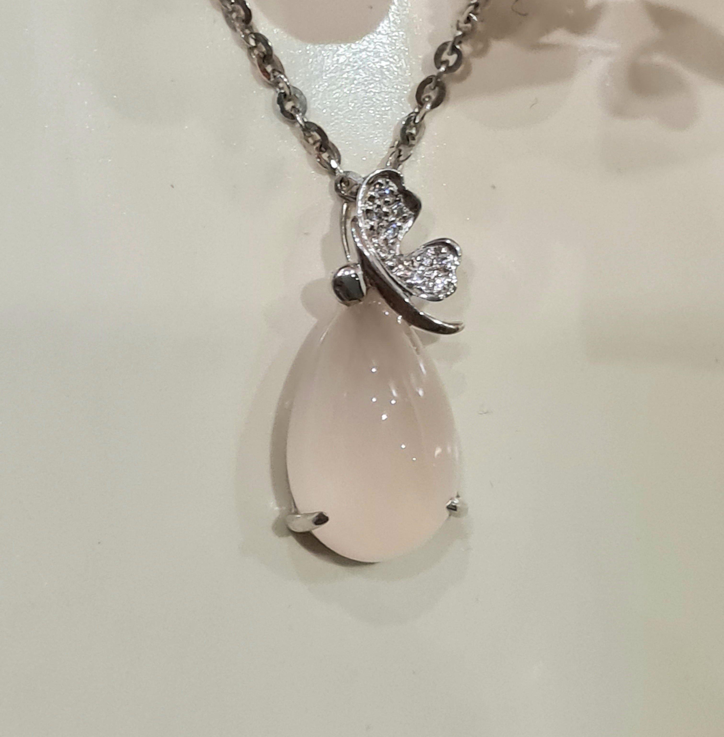 Butterfly with Rose Quartz Pendant