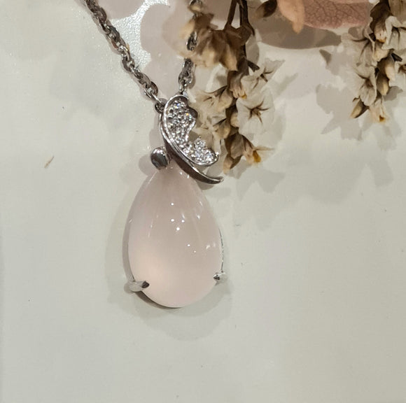 Butterfly with Rose Quartz Pendant