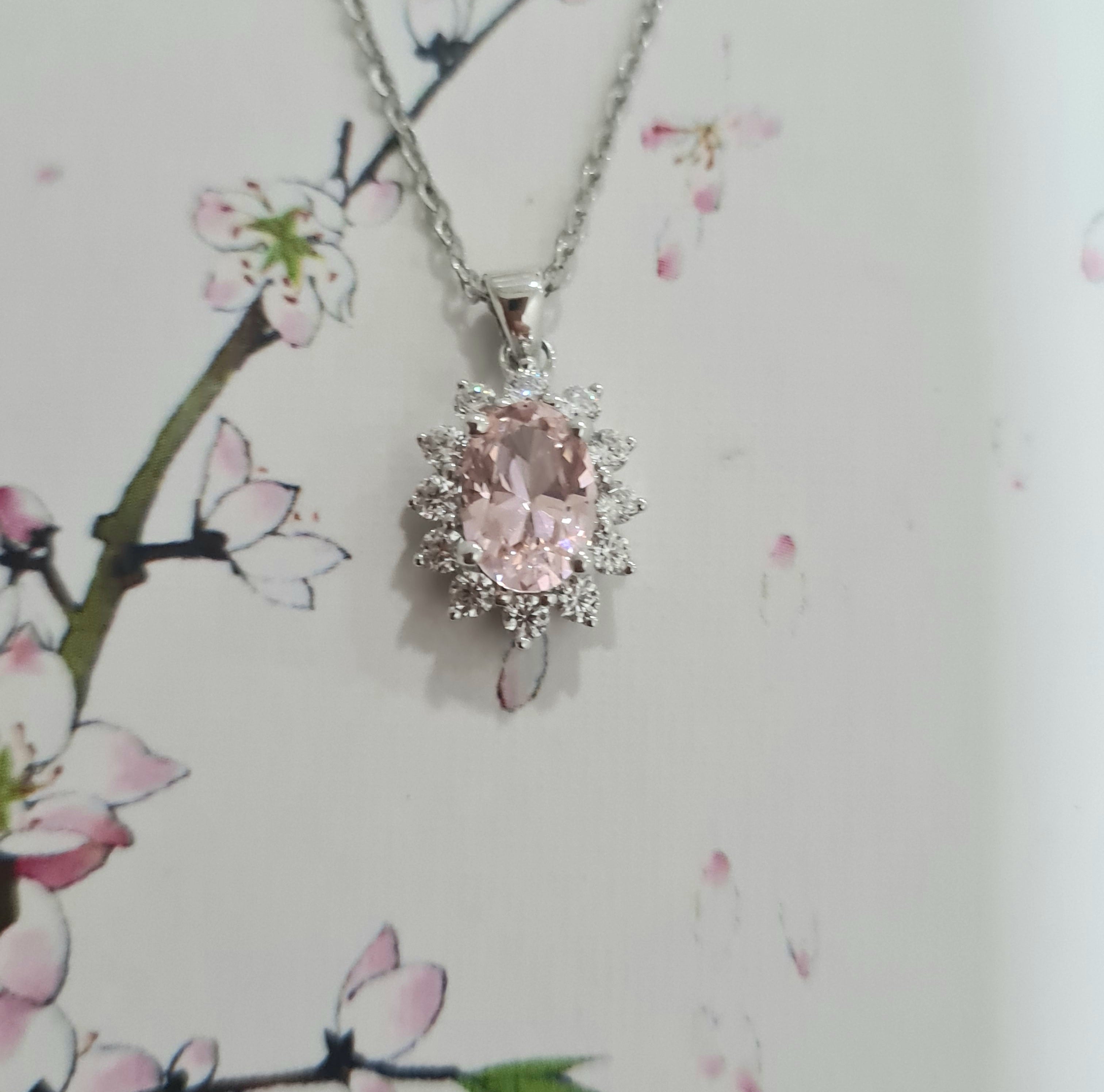 Dainty Cluster Morganite Pendant