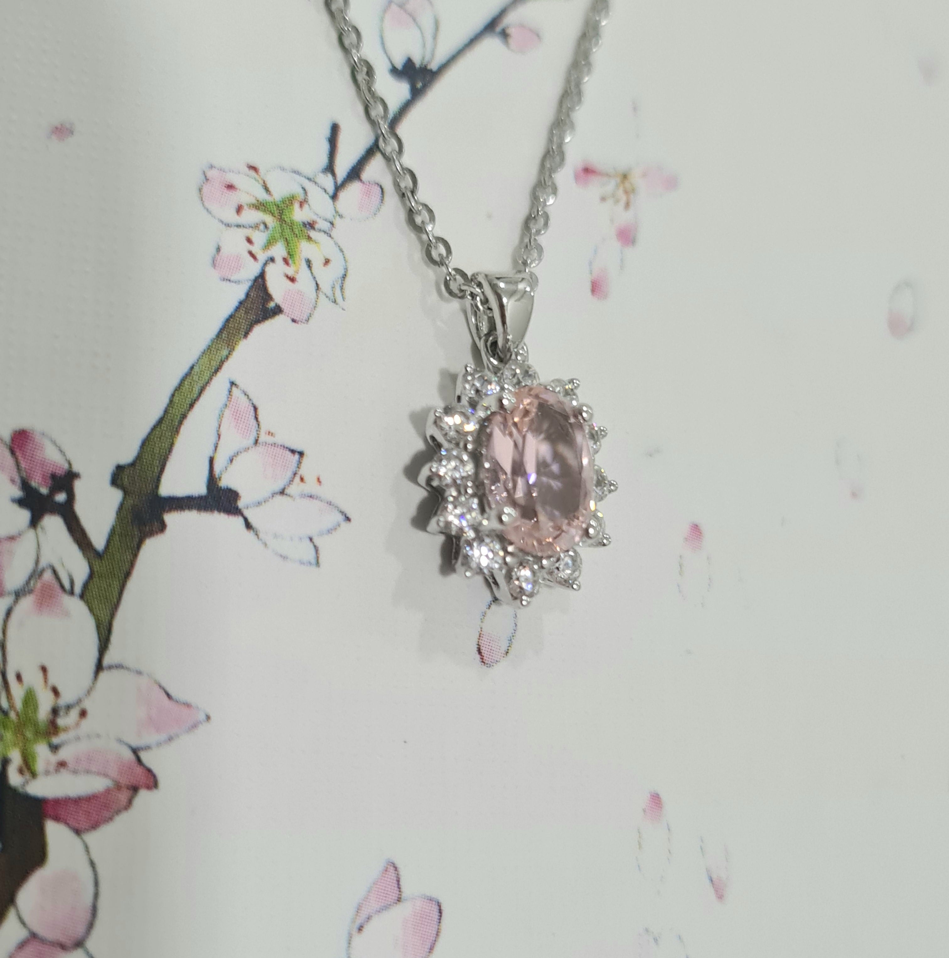 Dainty Cluster Morganite Pendant