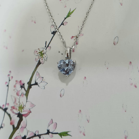Heart shape Aquamarine Pendant