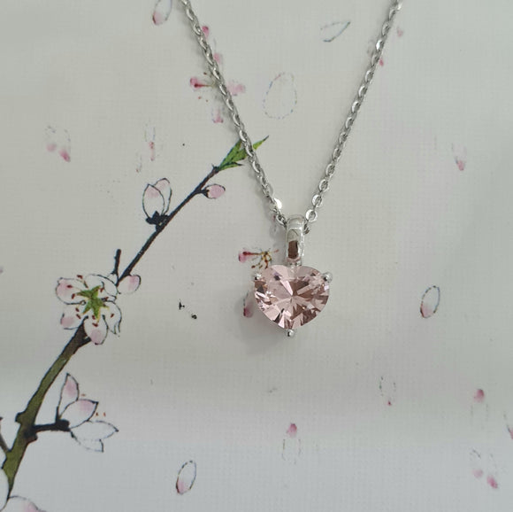 Heart-shape Morganite Pendant