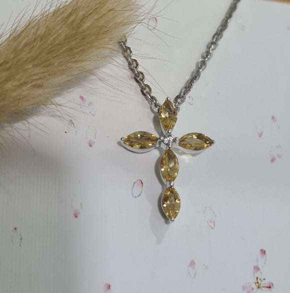 Citrine Cross Pendant