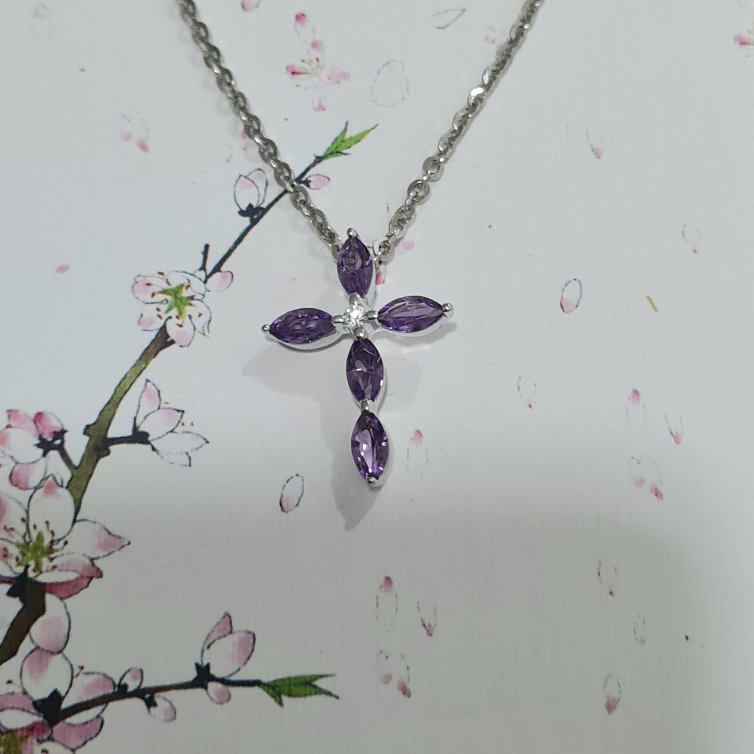 Amethyst Cross Pendant