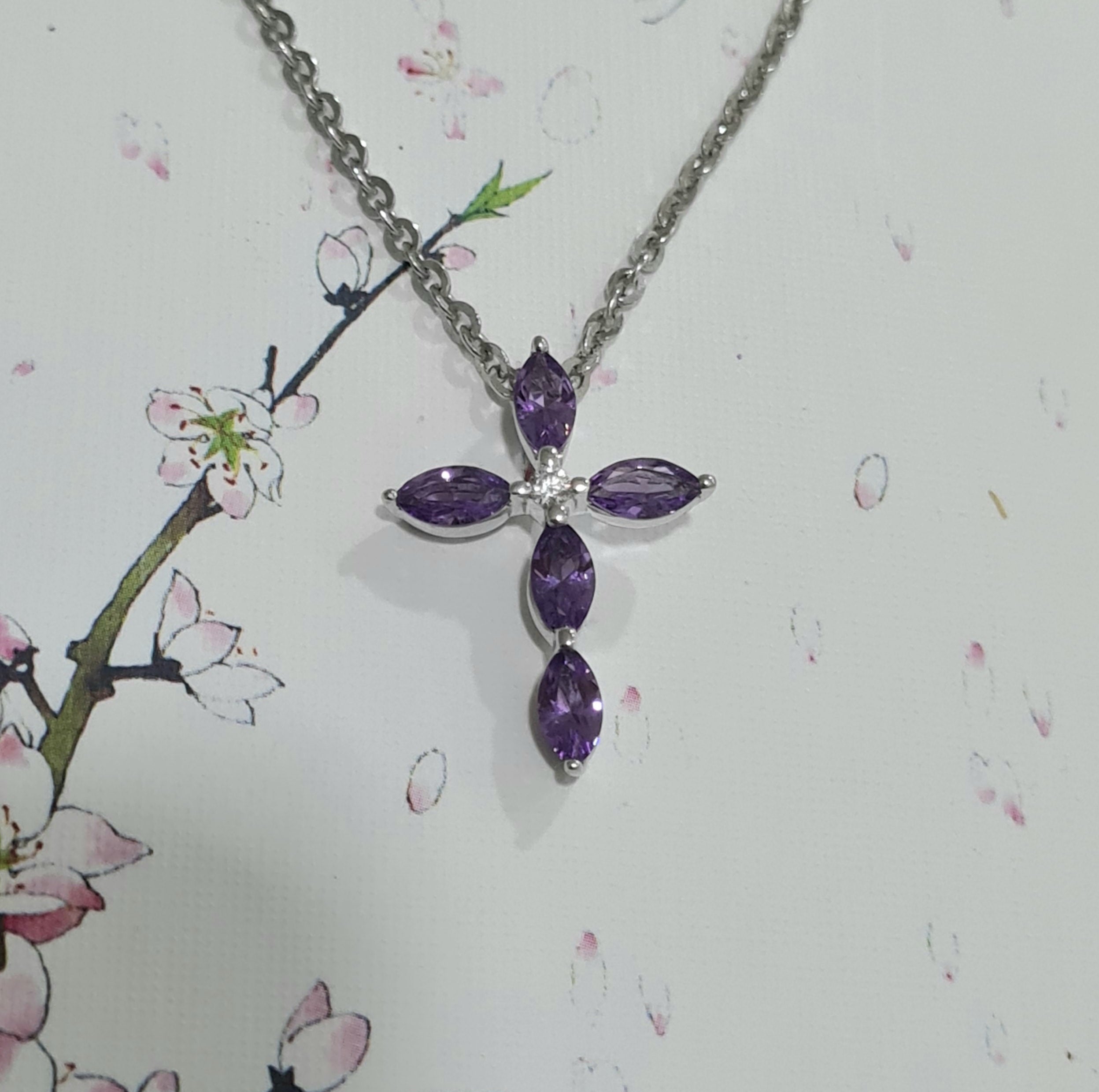 Amethyst Cross Pendant