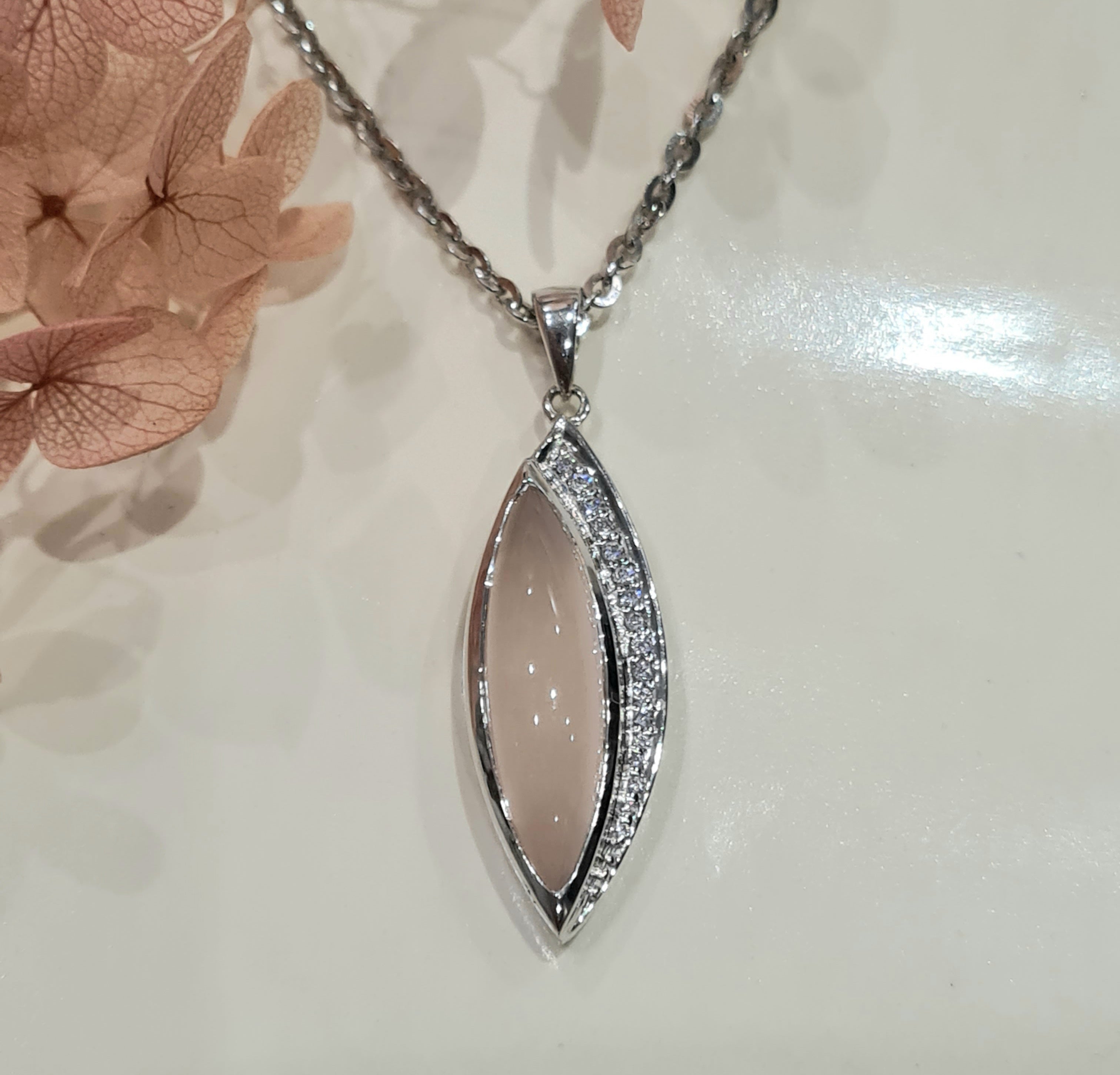 Marquise Rose Quartz Pendant