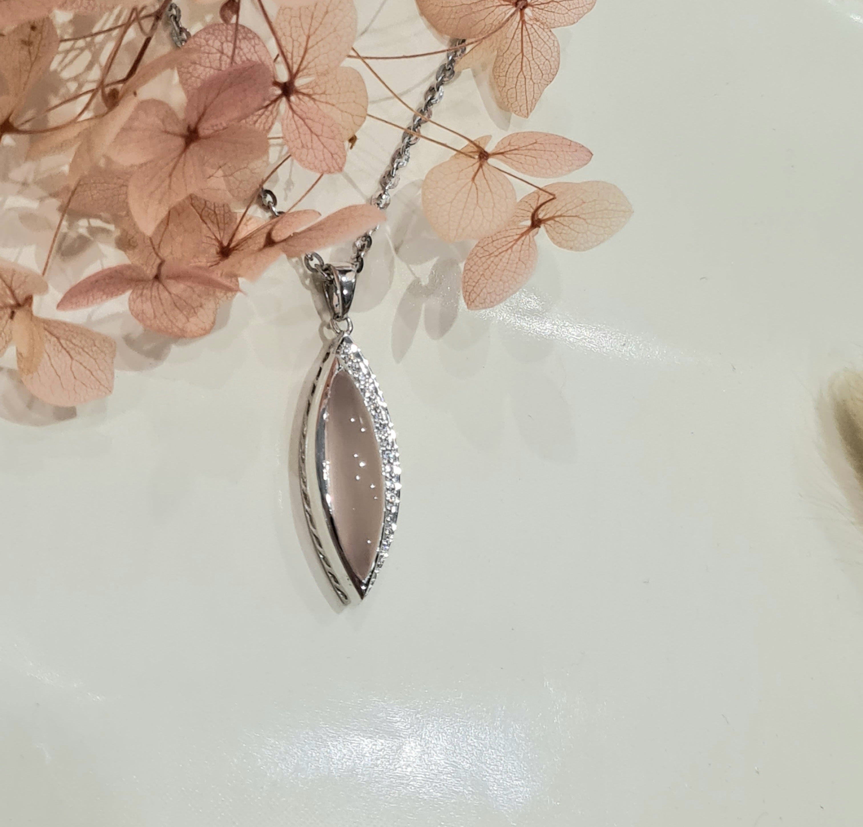 Marquise Rose Quartz Pendant