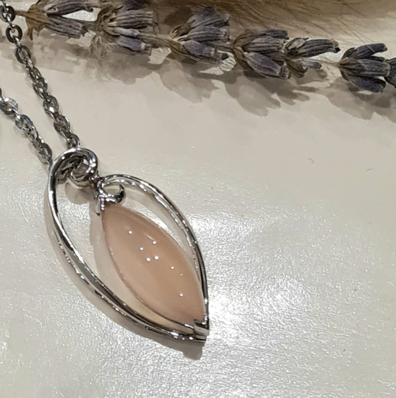 Marquise Rose Quartz Pendant