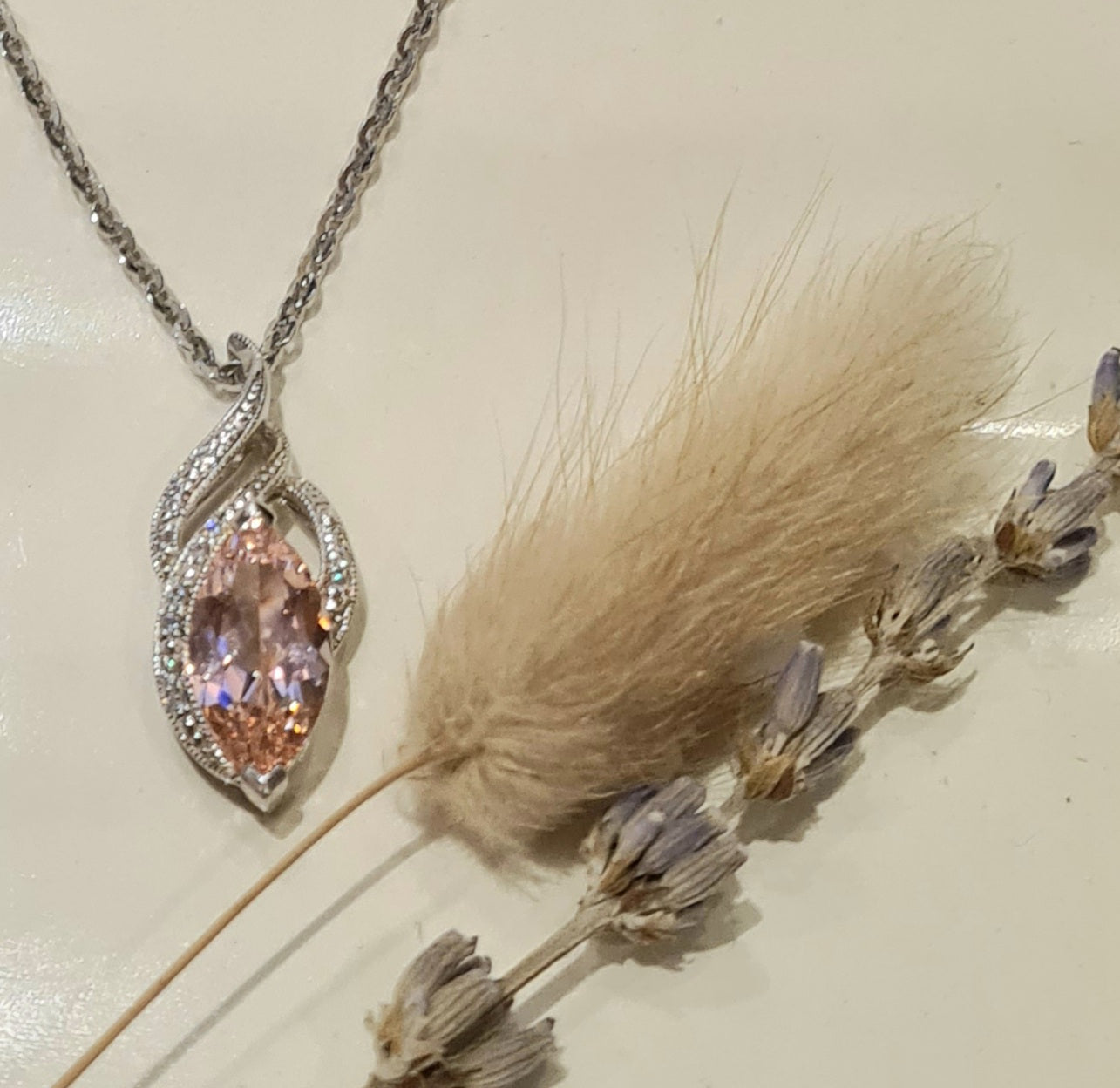 Marquise Morganite Pendant