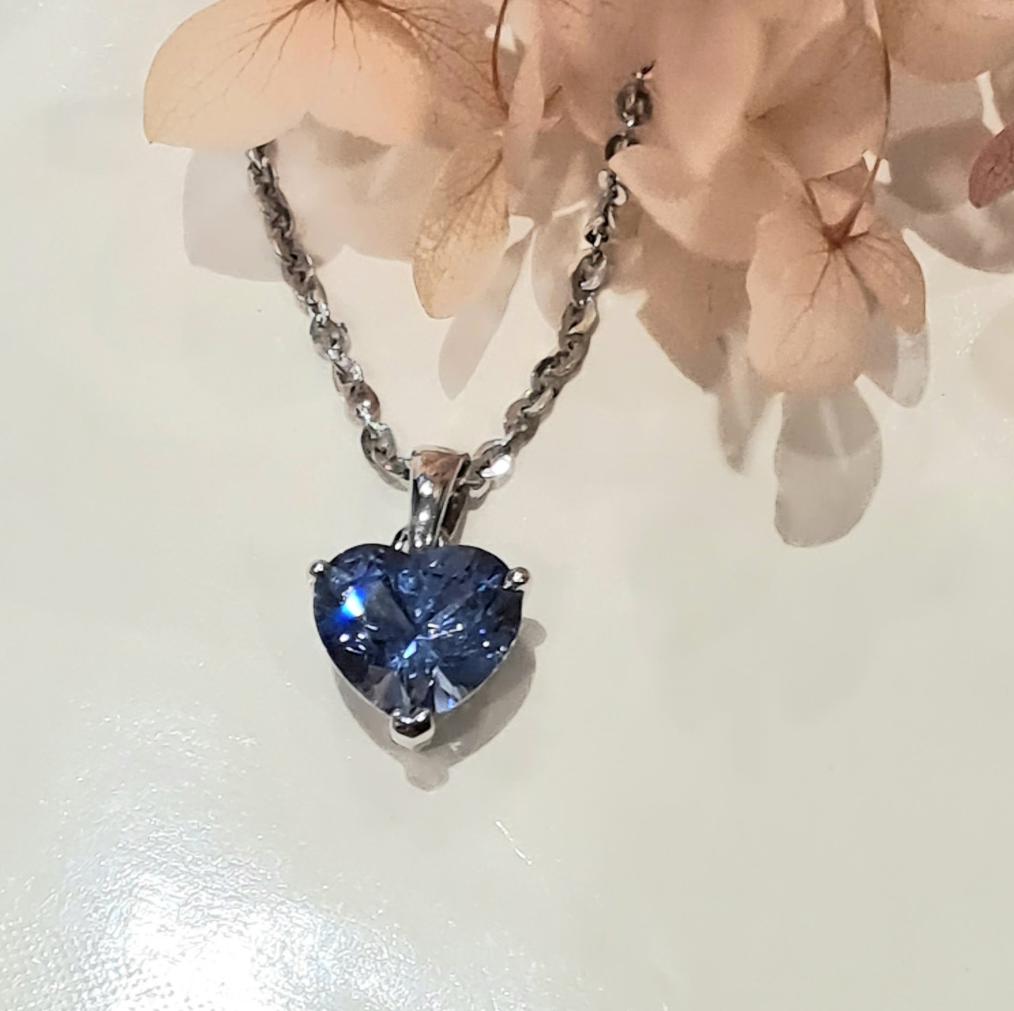 Aquamarine Heart Shape Pendant