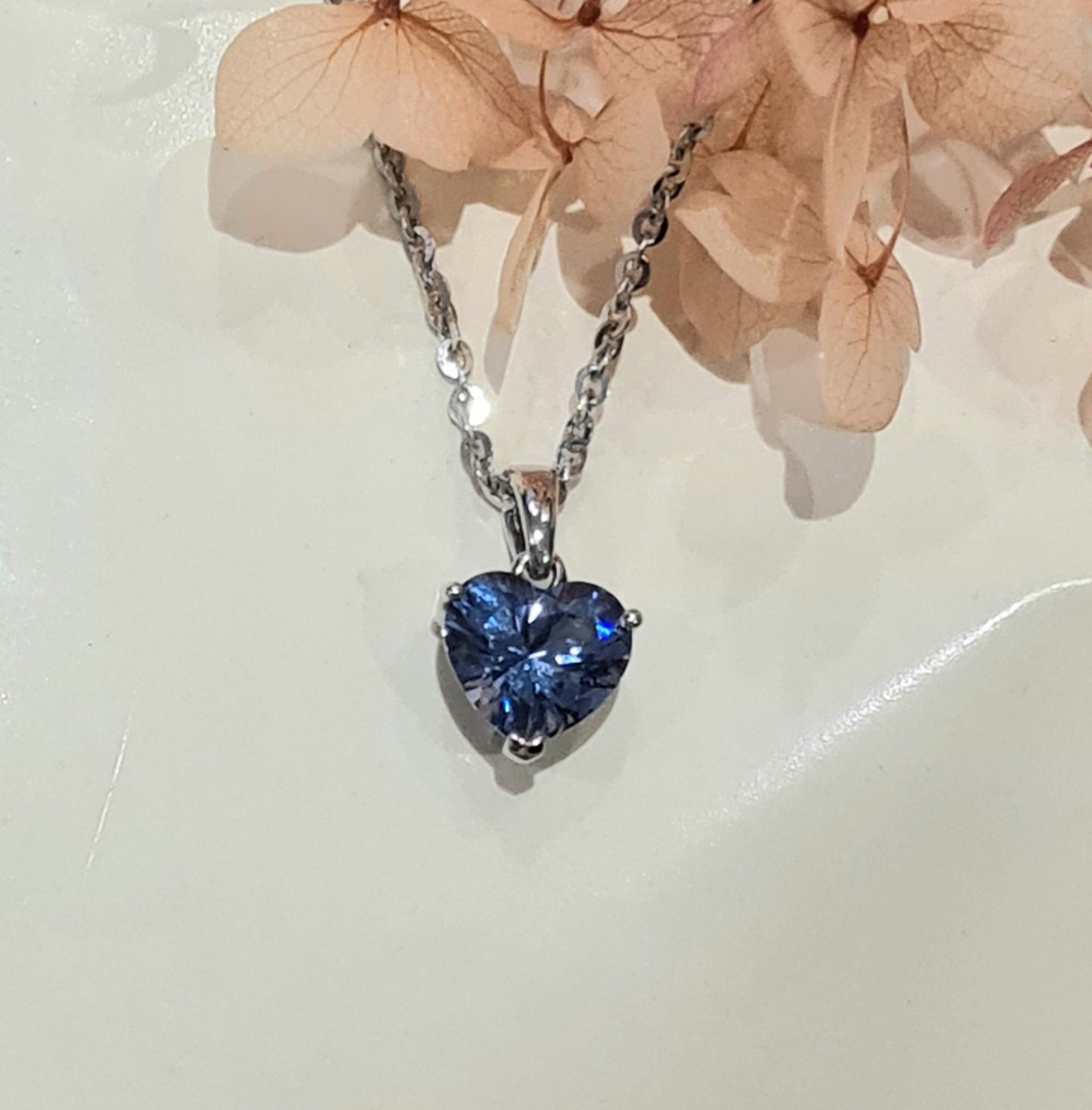 Aquamarine Heart Shape Pendant