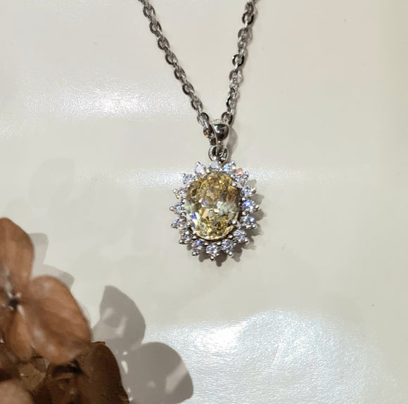 Stunning Simulated Canary Pendant