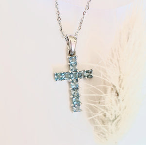 Aquamarine Cross Pendant