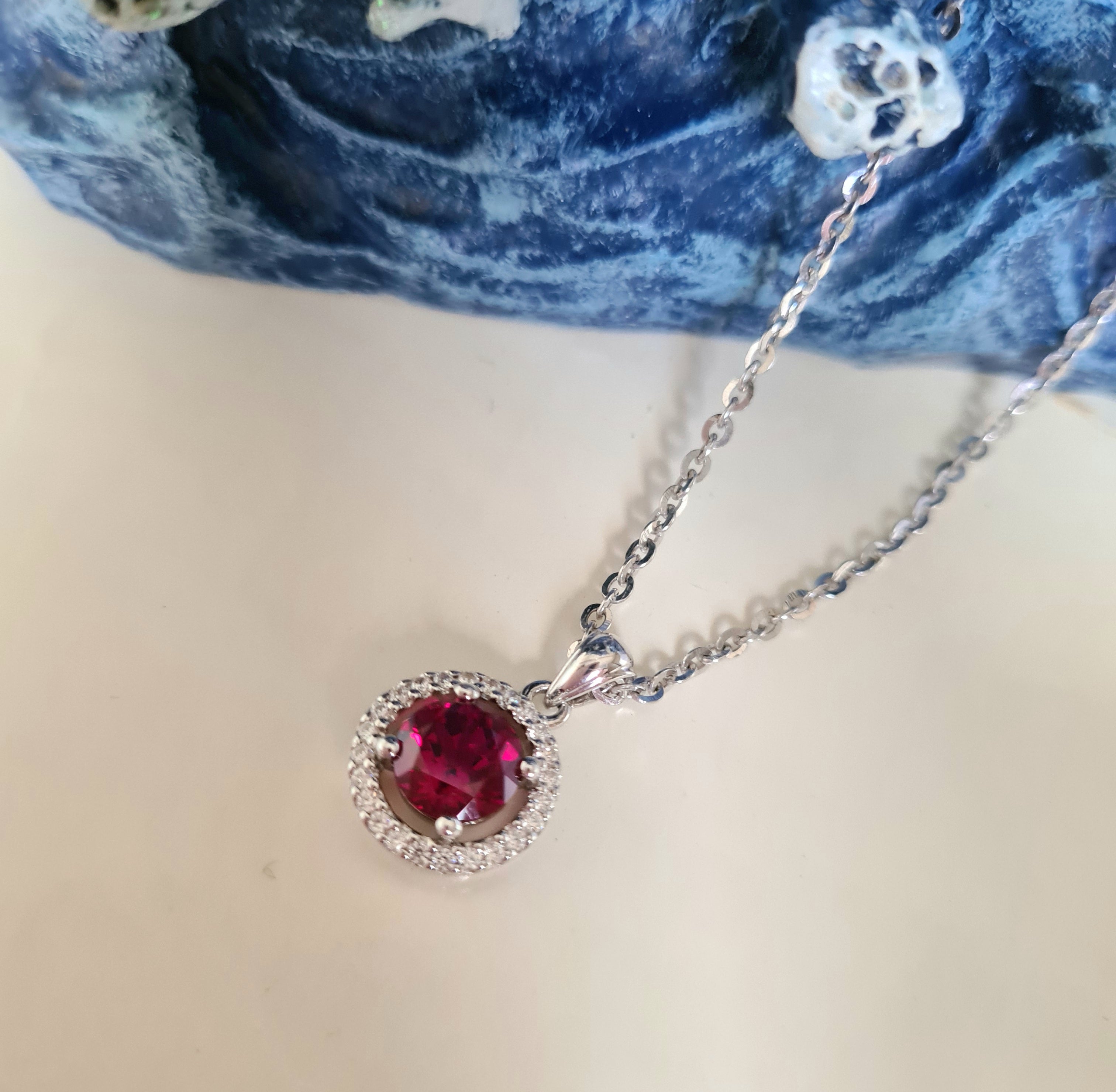 Halo Ruby Pendant