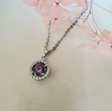 Flower Elegant Halo Alexandrite Pendant