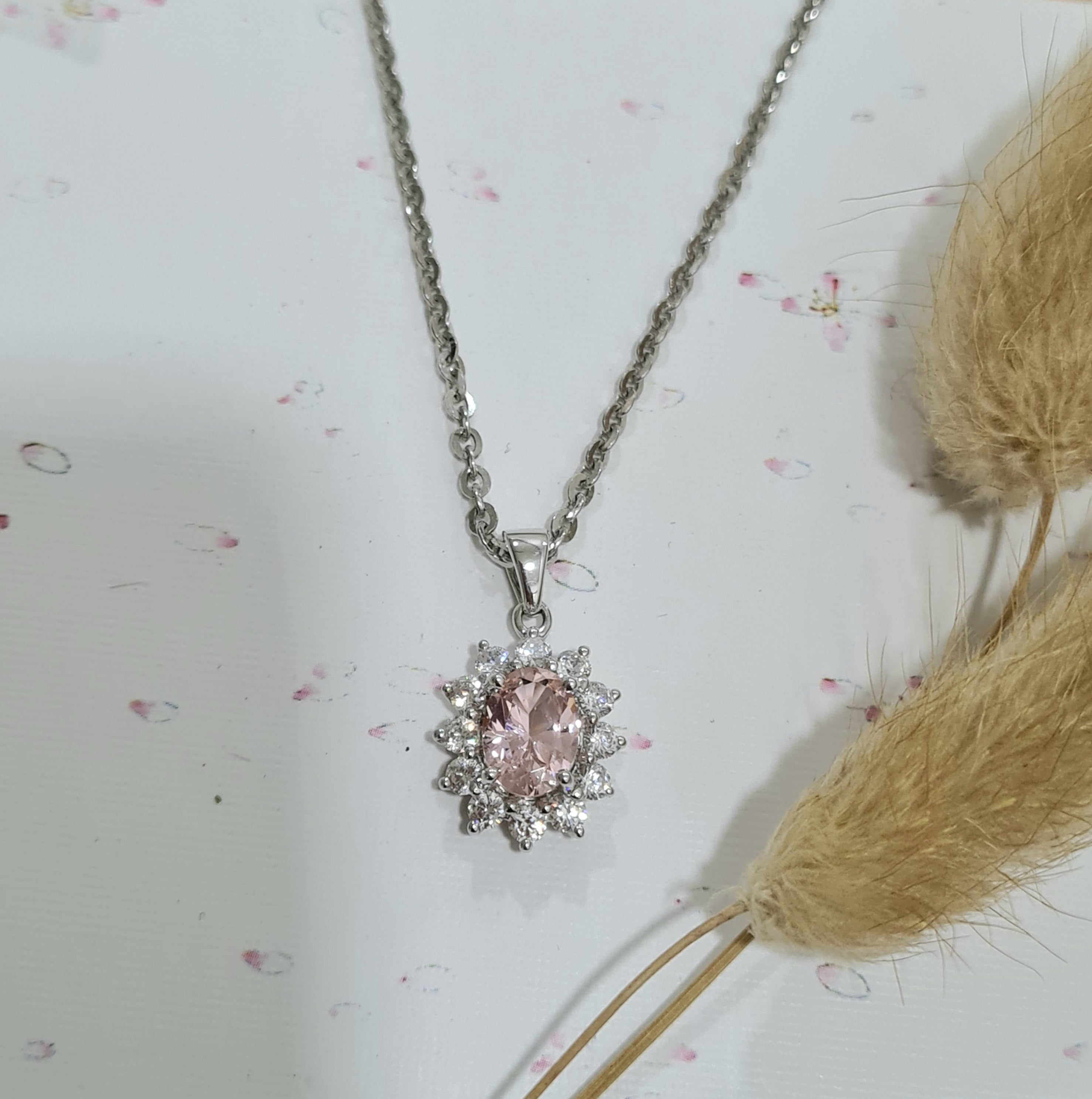 Cluster Morganite Pendant