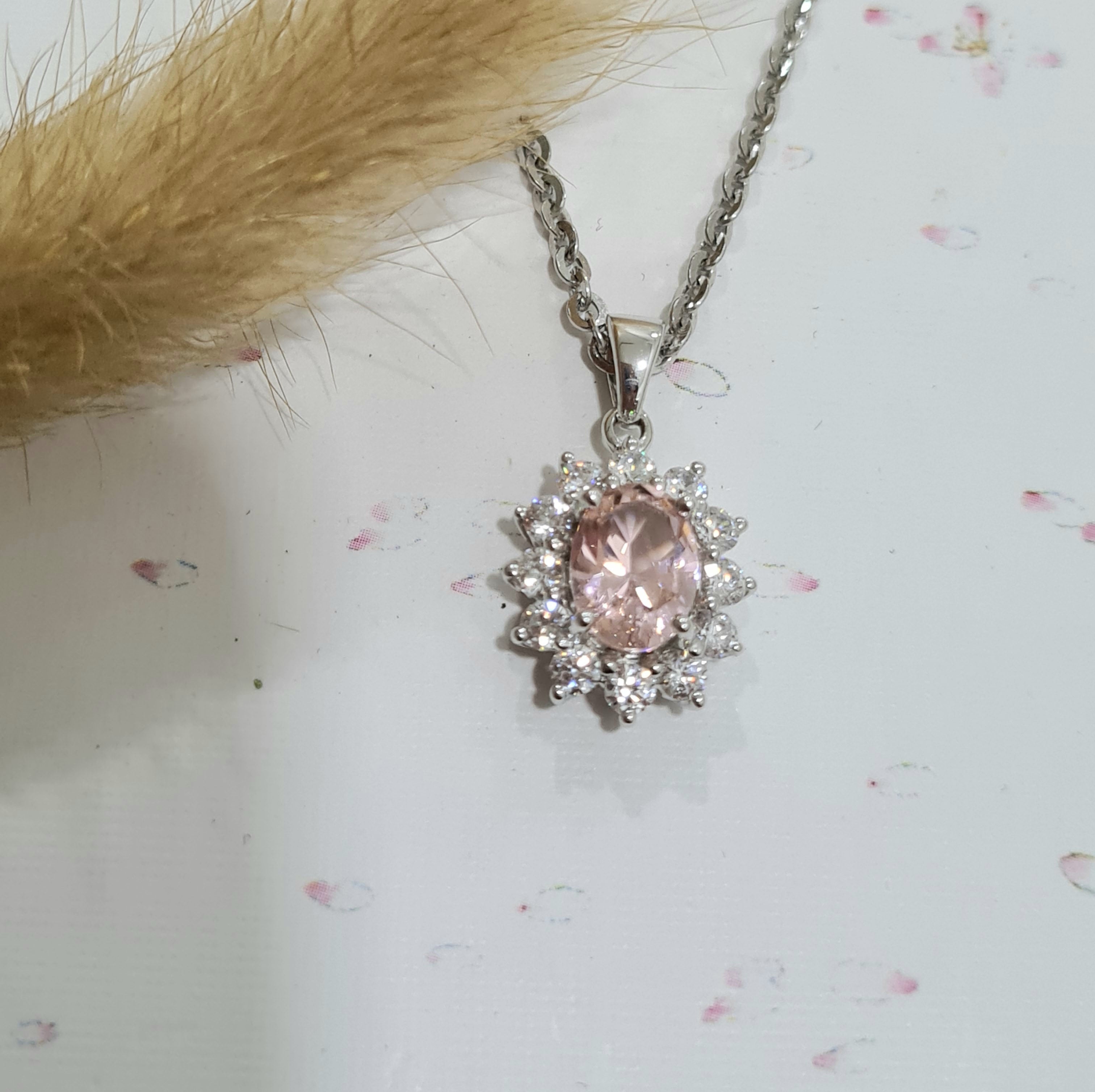 Cluster Morganite Pendant