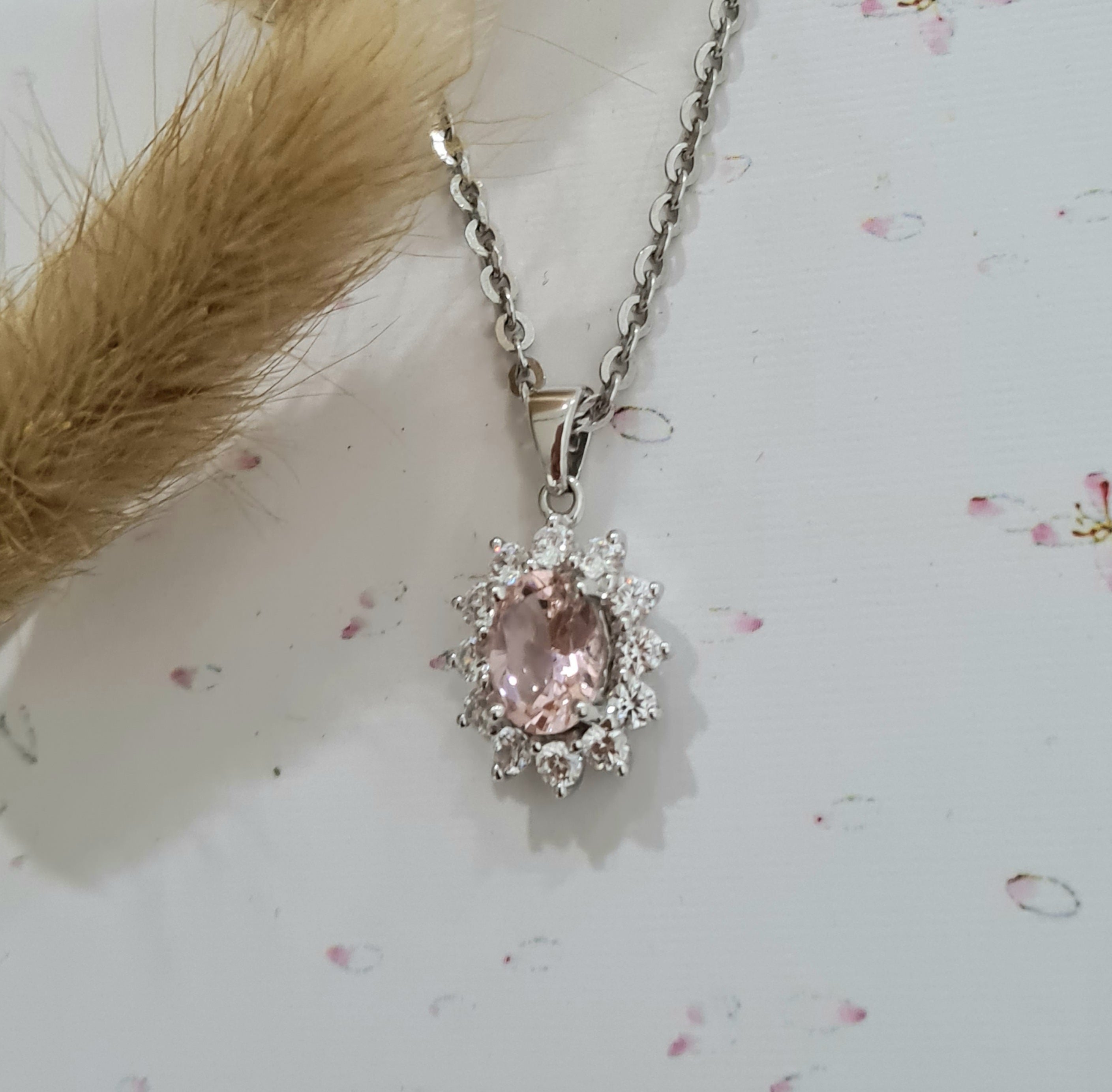 Cluster Morganite Pendant