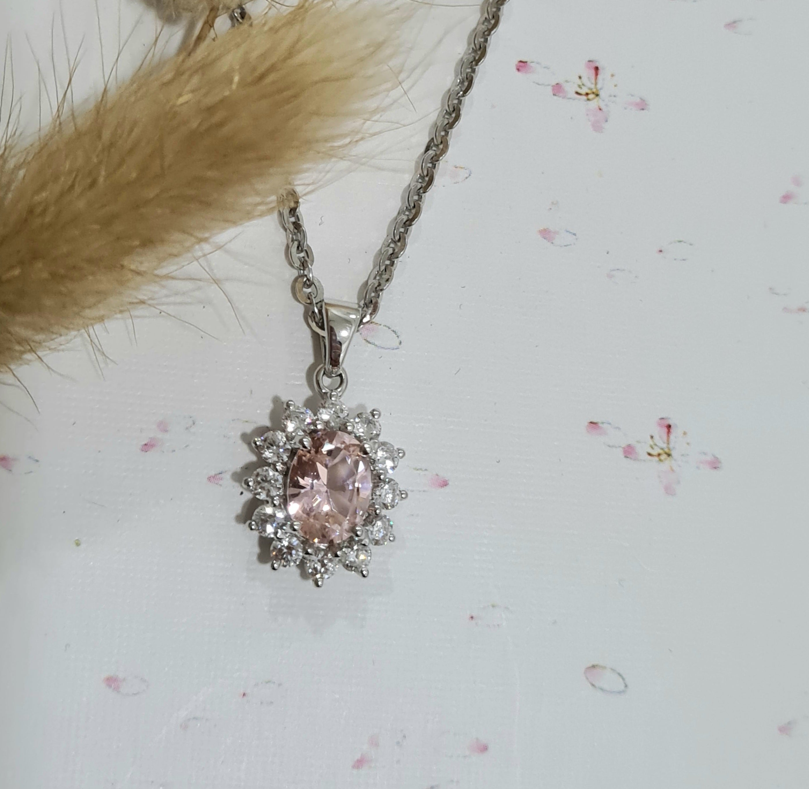 Cluster Morganite Pendant