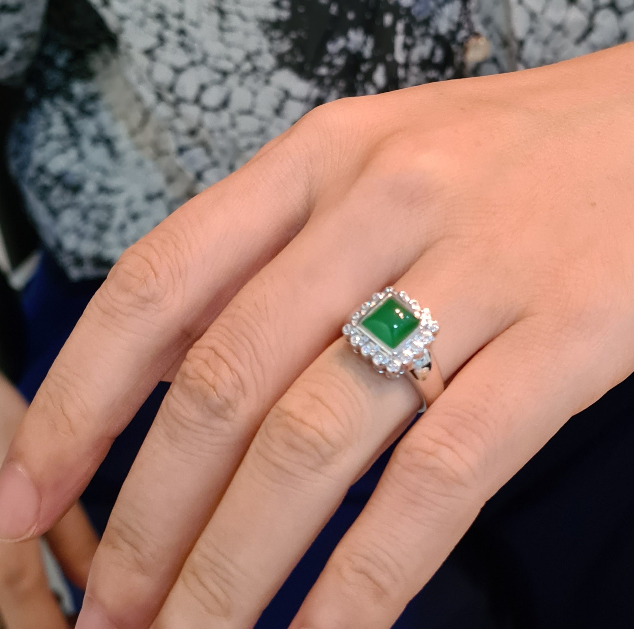H1 Halo Jade Ring