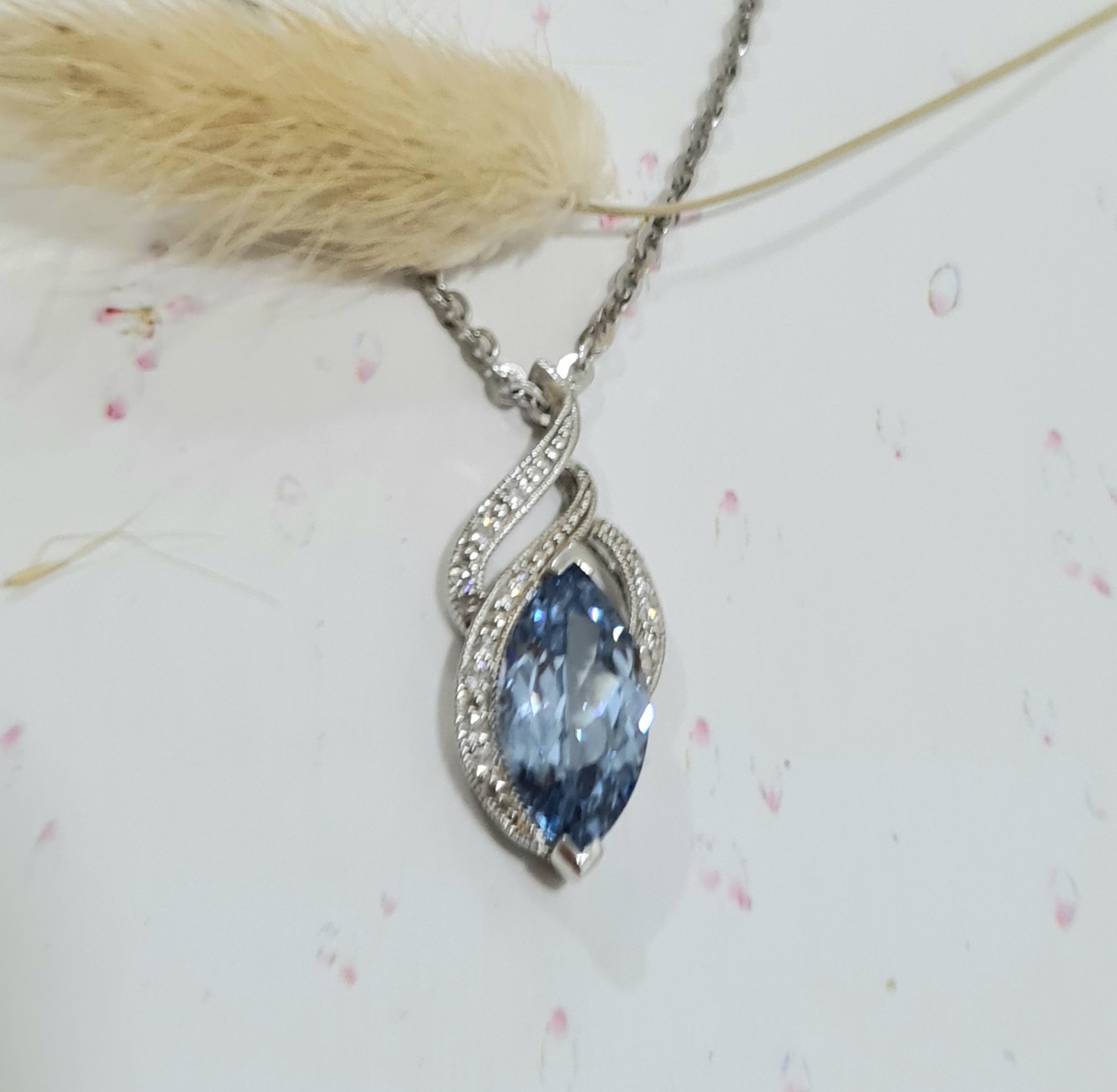 Marquise Aquamarine Pendant