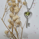 Lovely Heart Peridot Key Pendant