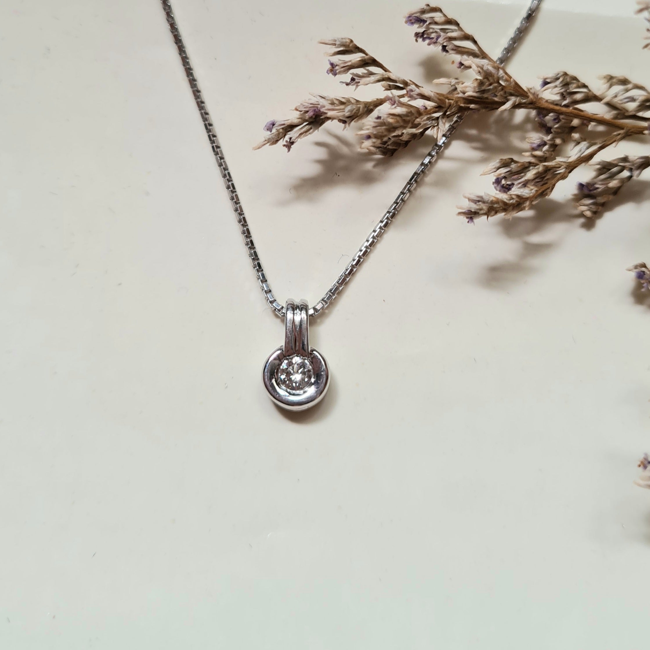 Bezel Diamond Necklace