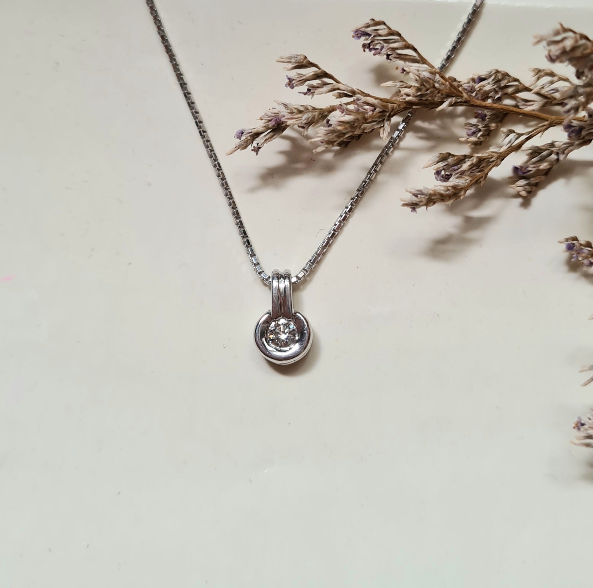 Bezel Diamond Necklace