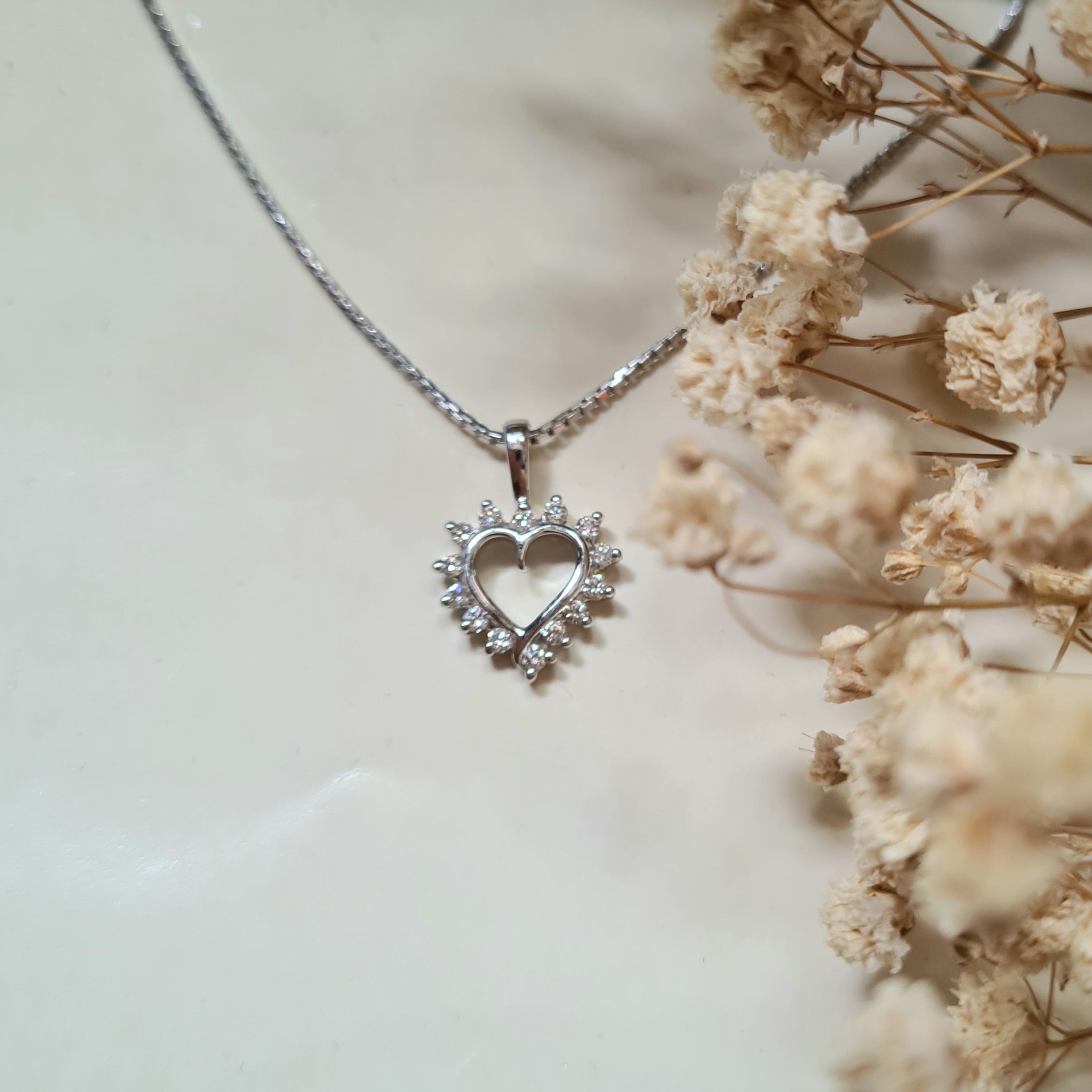 Lovely Heart Shape Diamond Pendant