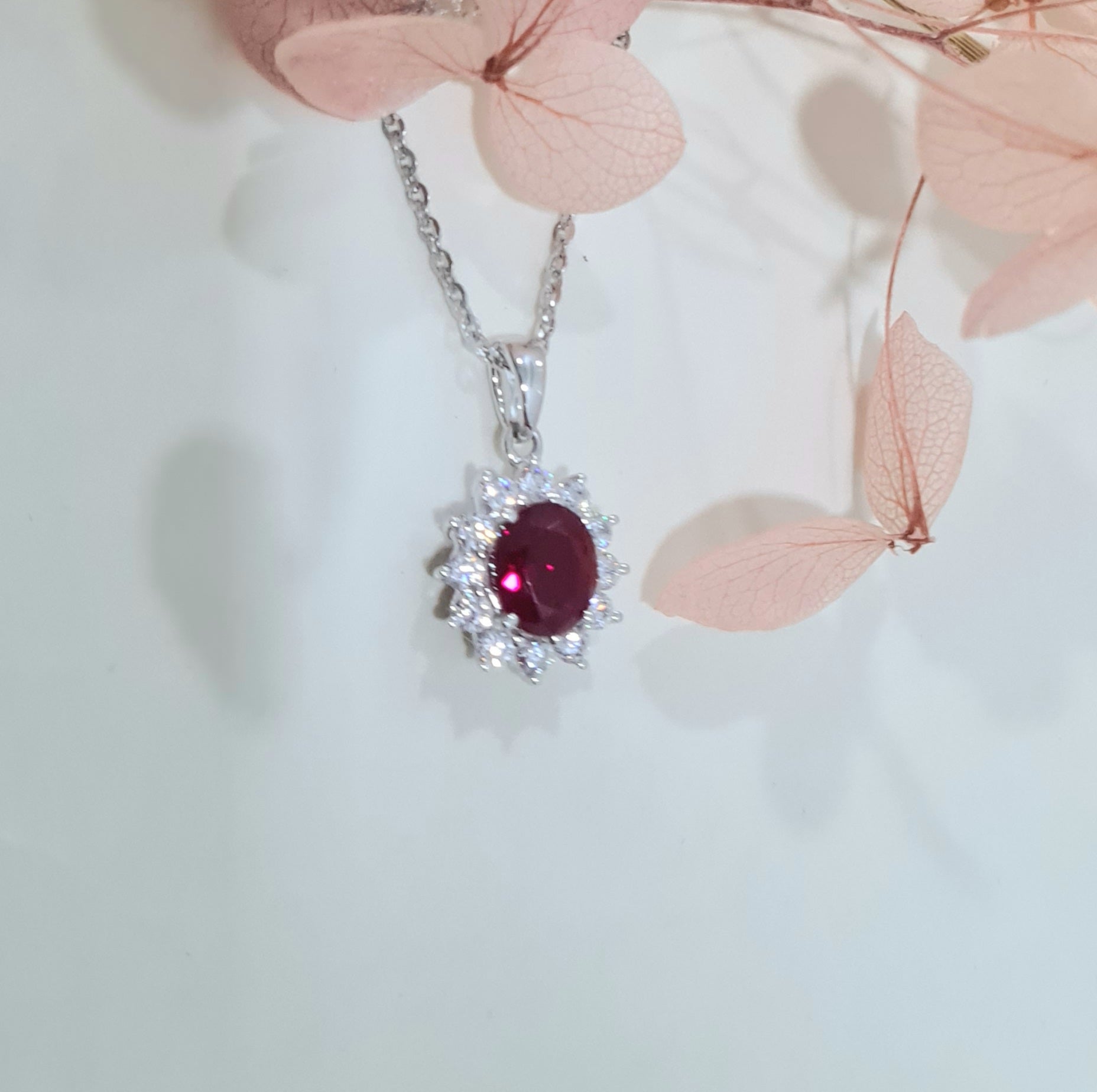 Classic Cluster Ruby Pendant