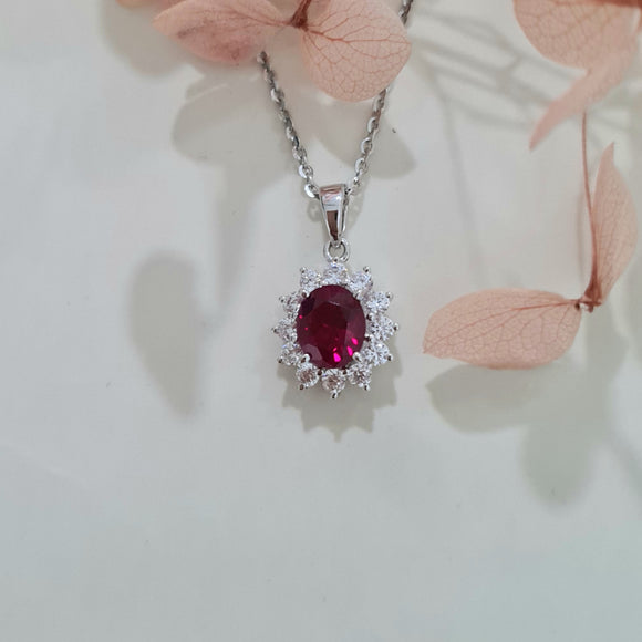 Classic Cluster Ruby Pendant