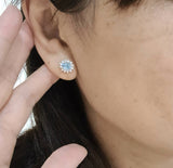 Aquamarine Cluster Earrings