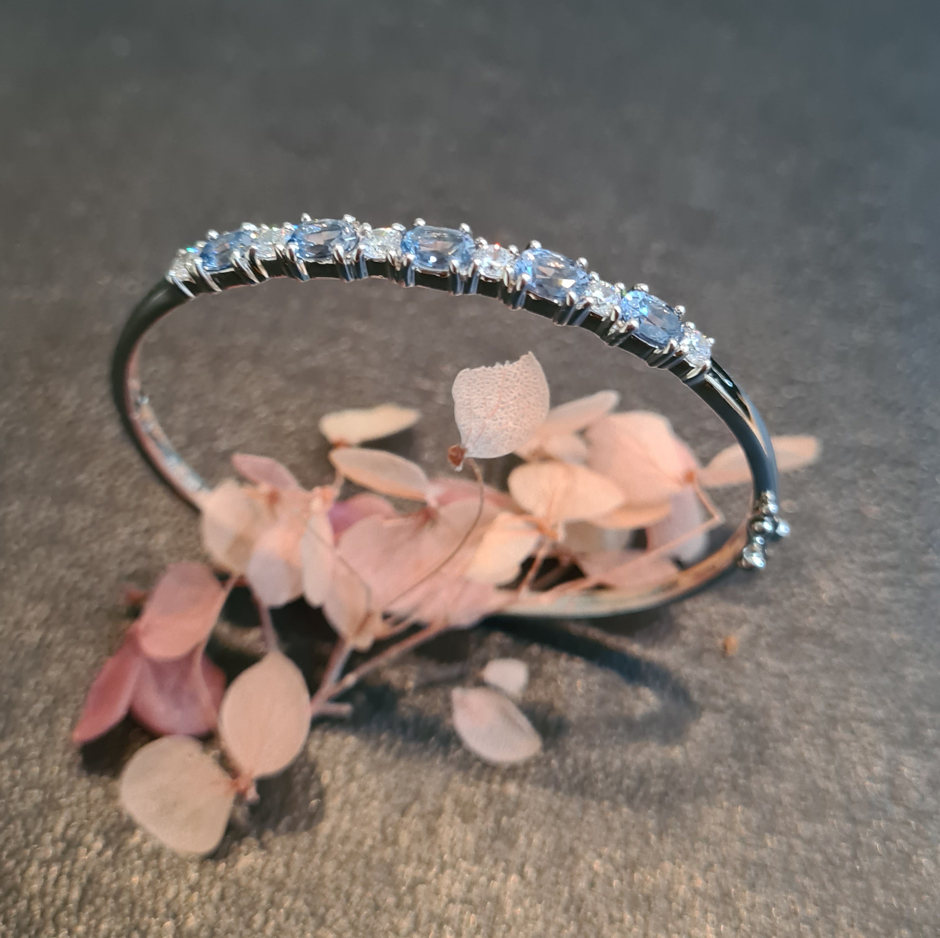 Feminine Aquamarine Bangle