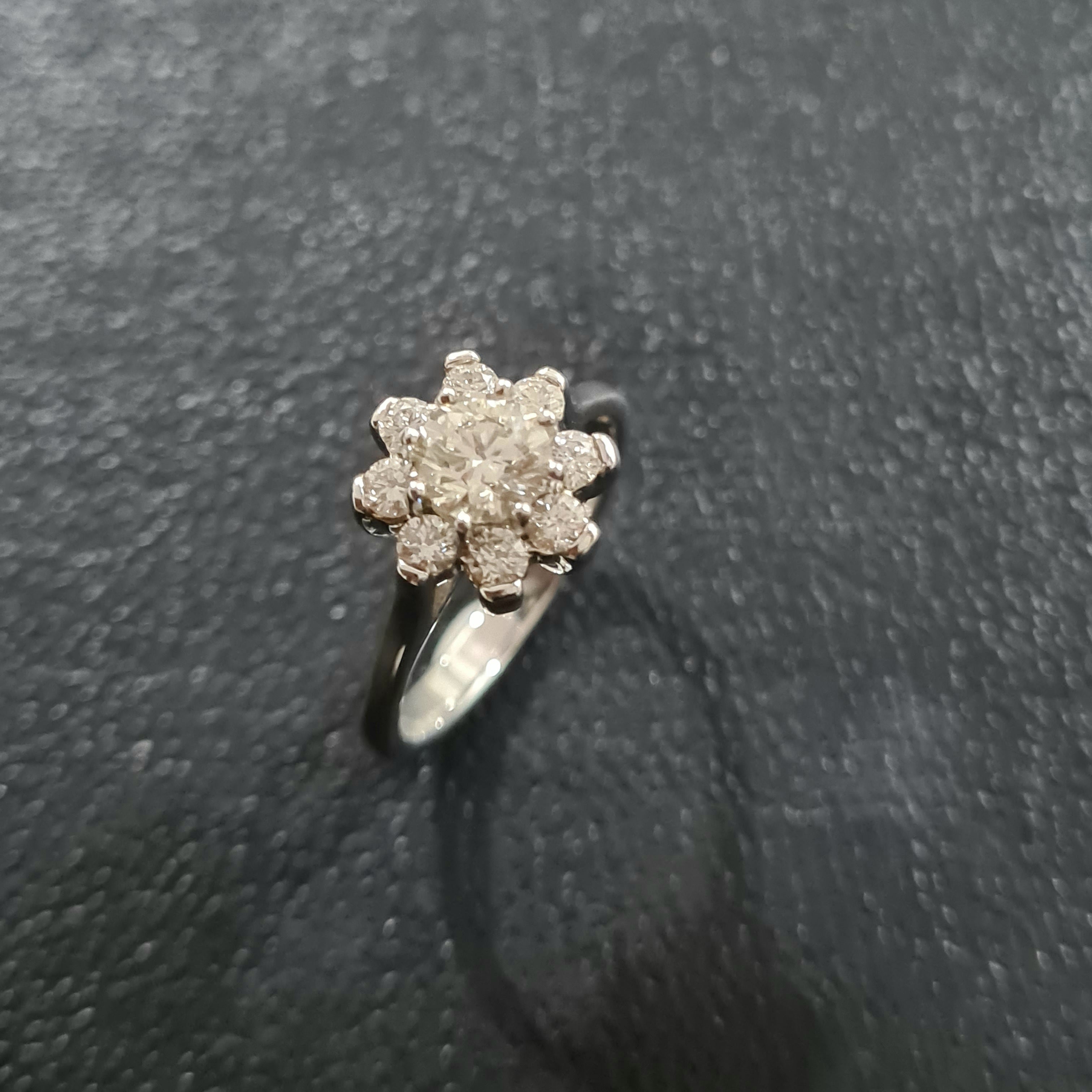 Floral Diamond Engagement Ring