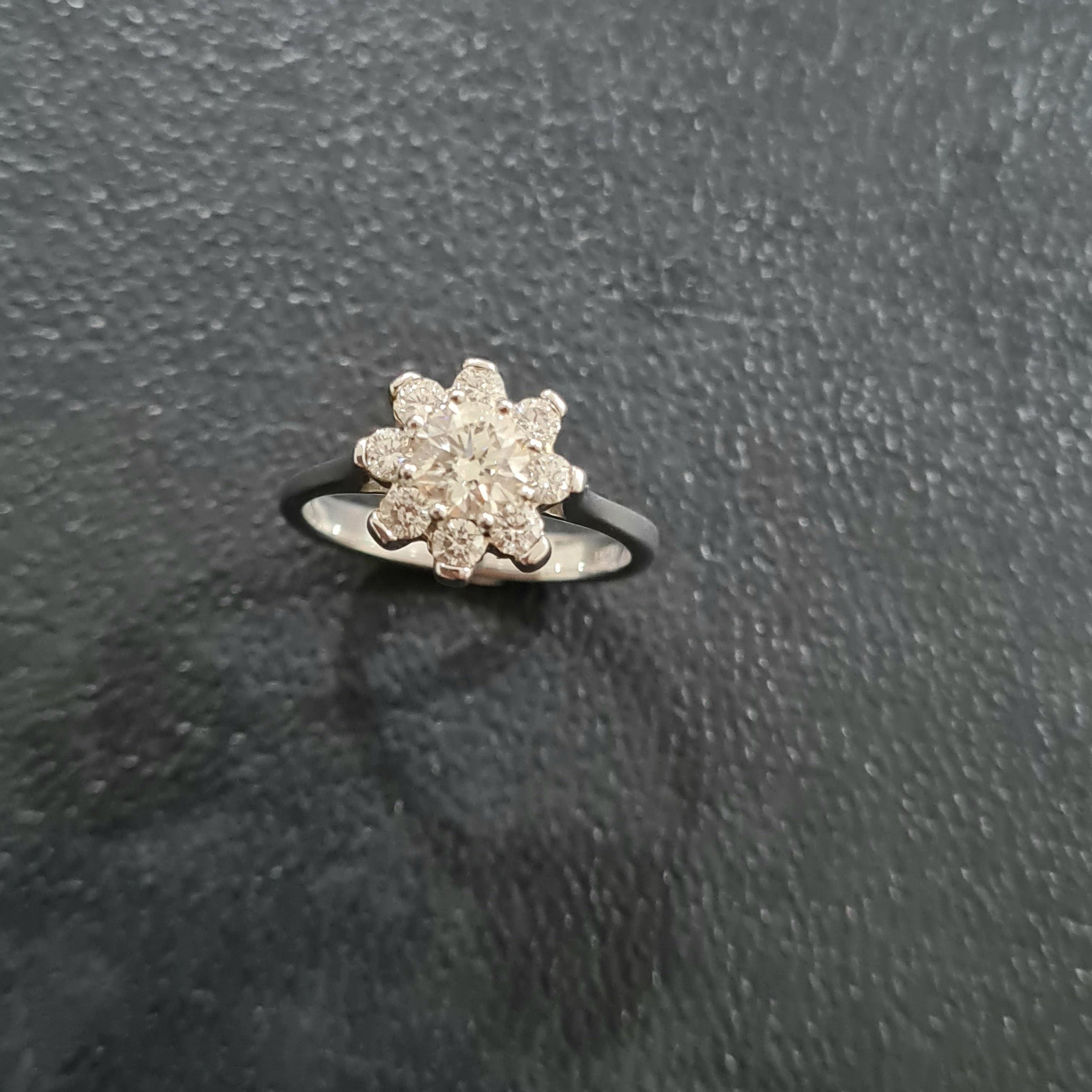 Floral Diamond Engagement Ring