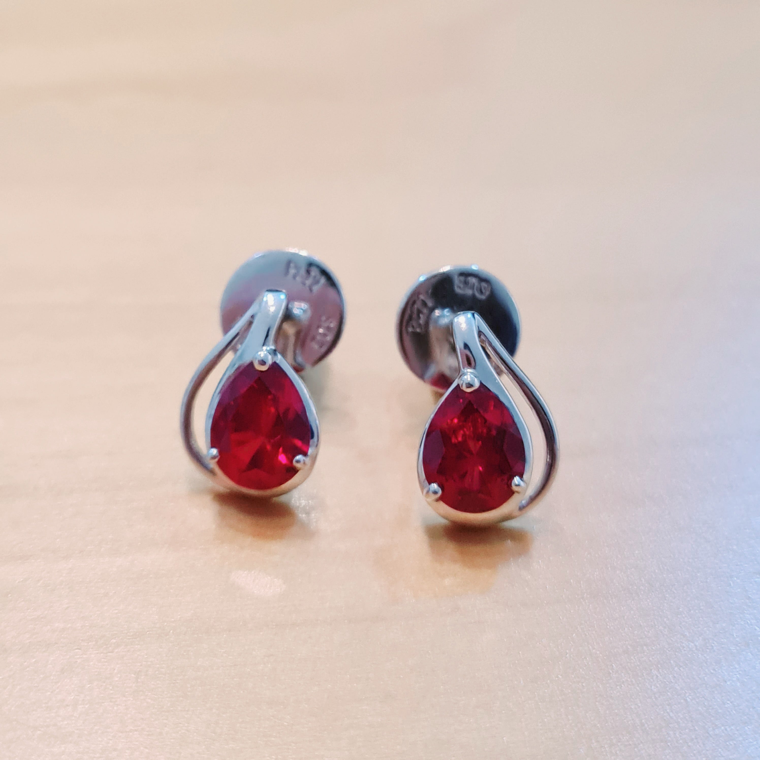 Shank Ruby Earring