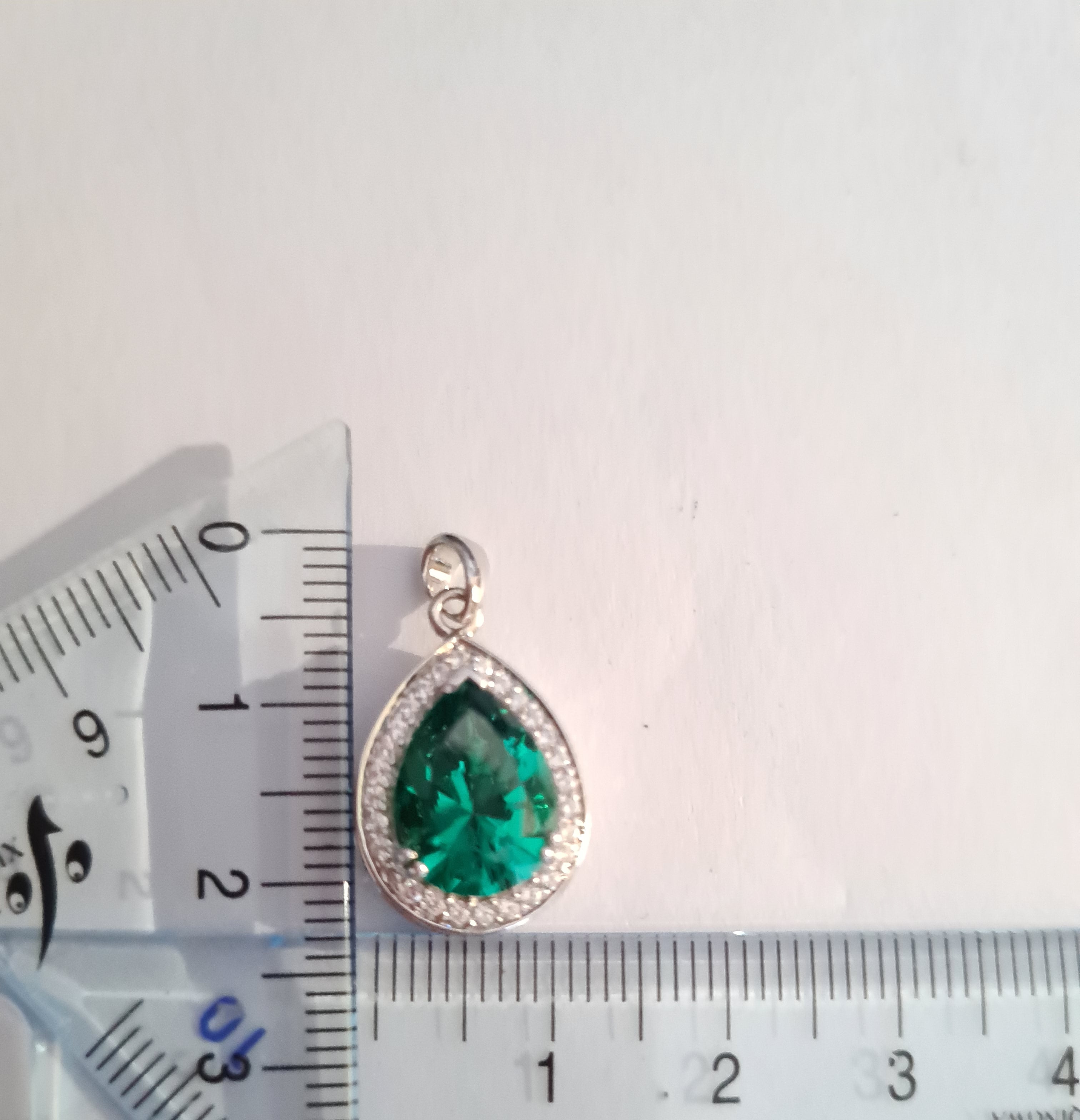 Elegant Emerald Diamond Simulants Pendant