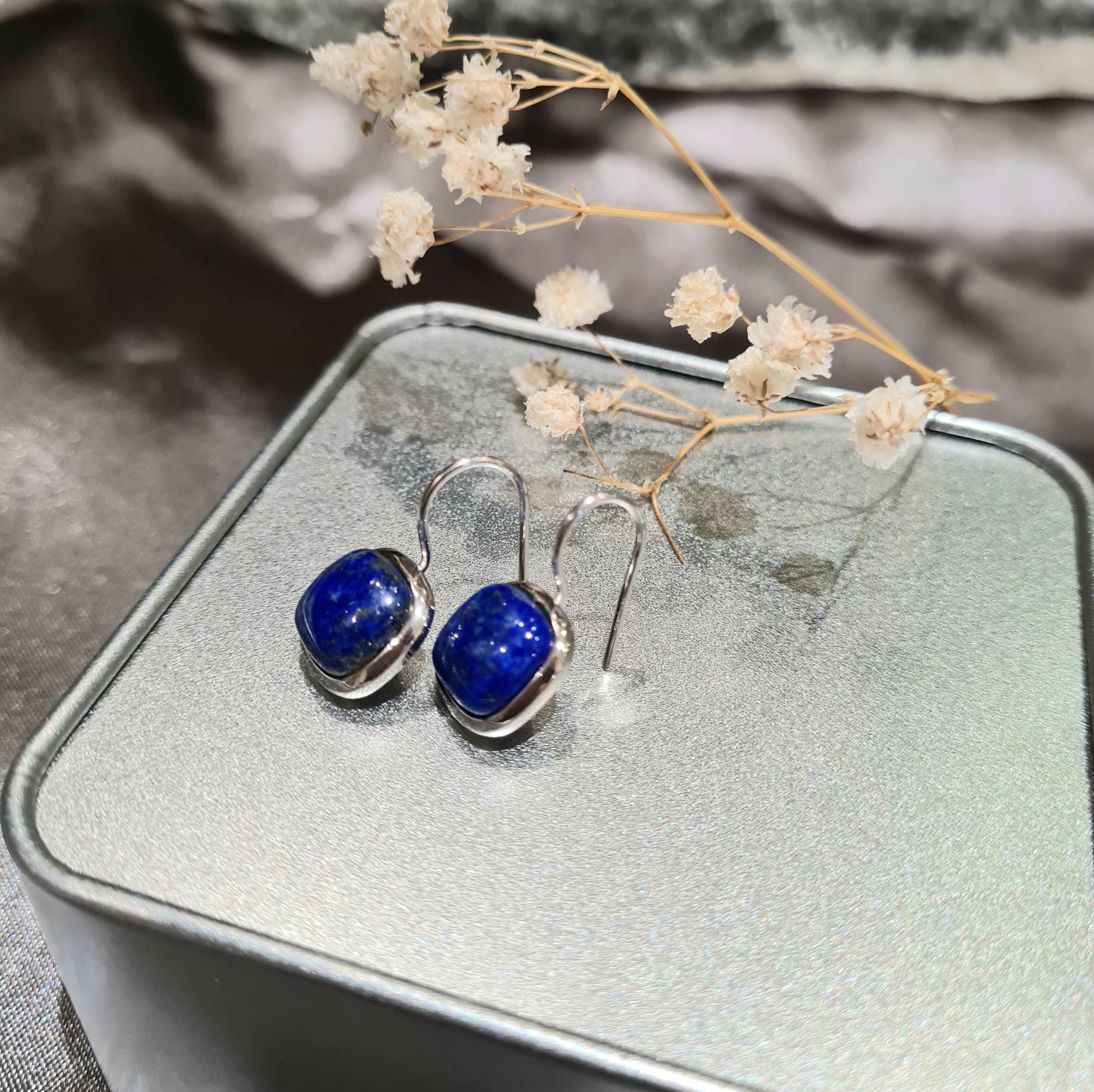 Lapis Lazuli Hoop Earrings