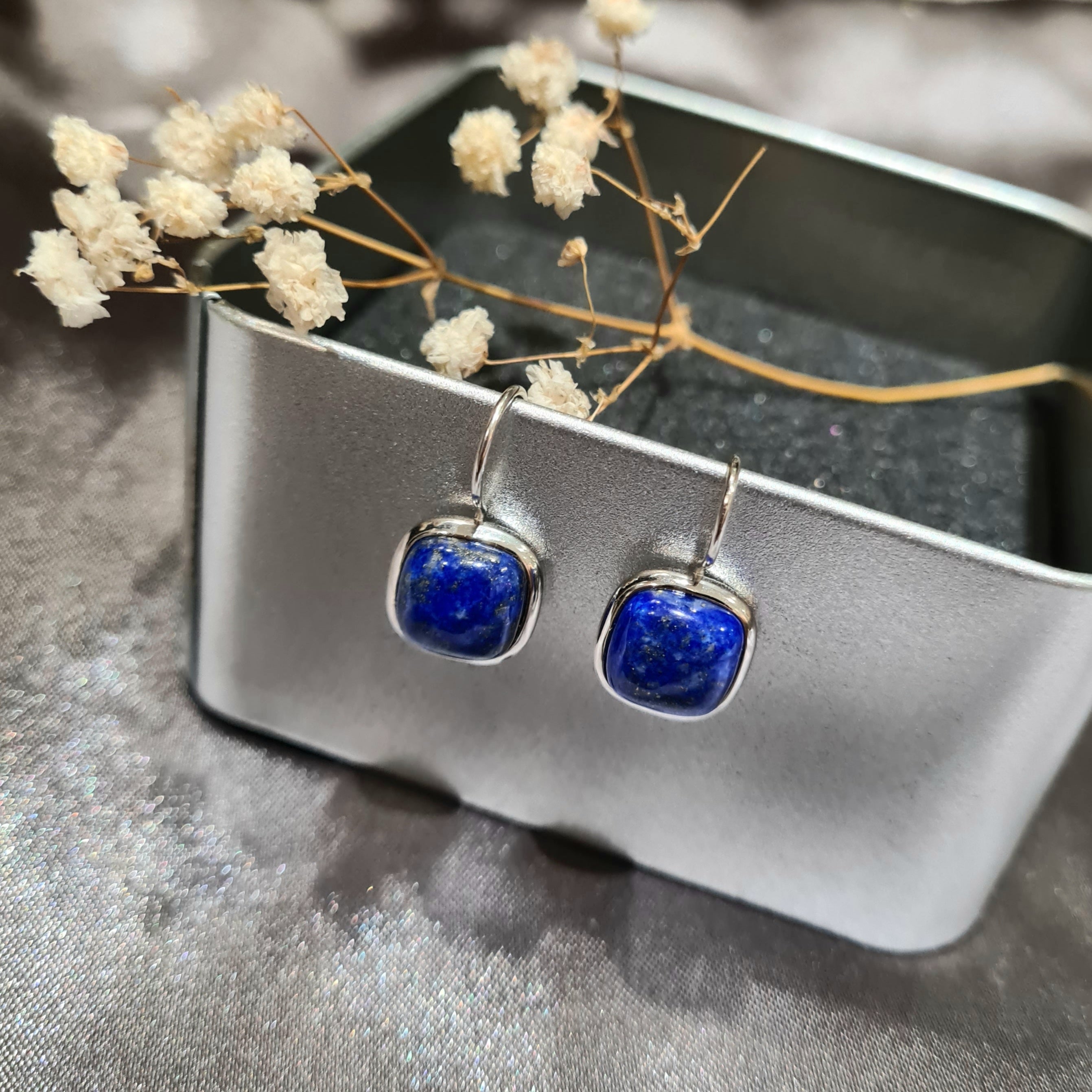 Lapis Lazuli Hoop Earrings