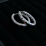 Mix Tiffany Oval Shape Hoop Earring