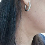 Mix Tiffany Oval Shape Hoop Earring