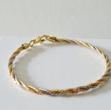 Italian Soft 3 tone Gold Bangle