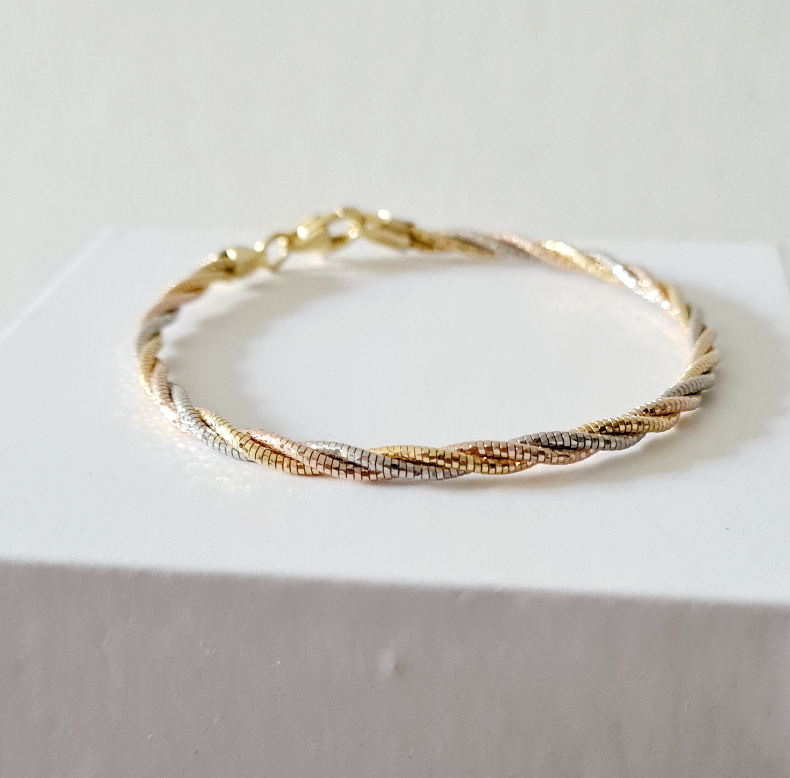 Italian Soft 3 tone Gold Bangle